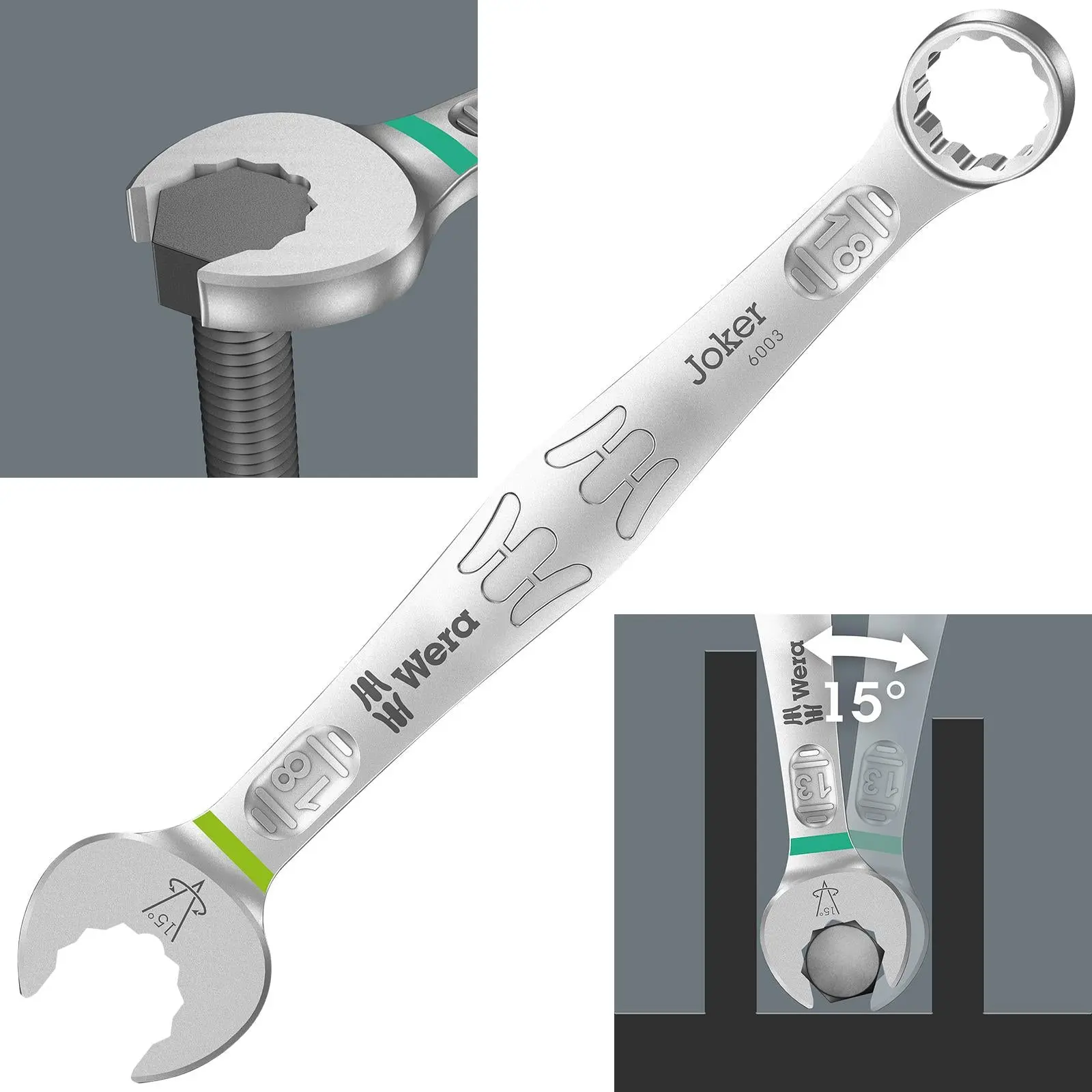 Wera 6003 Joker Combination Spanner Wrench Open End Ring Metric - Image 43