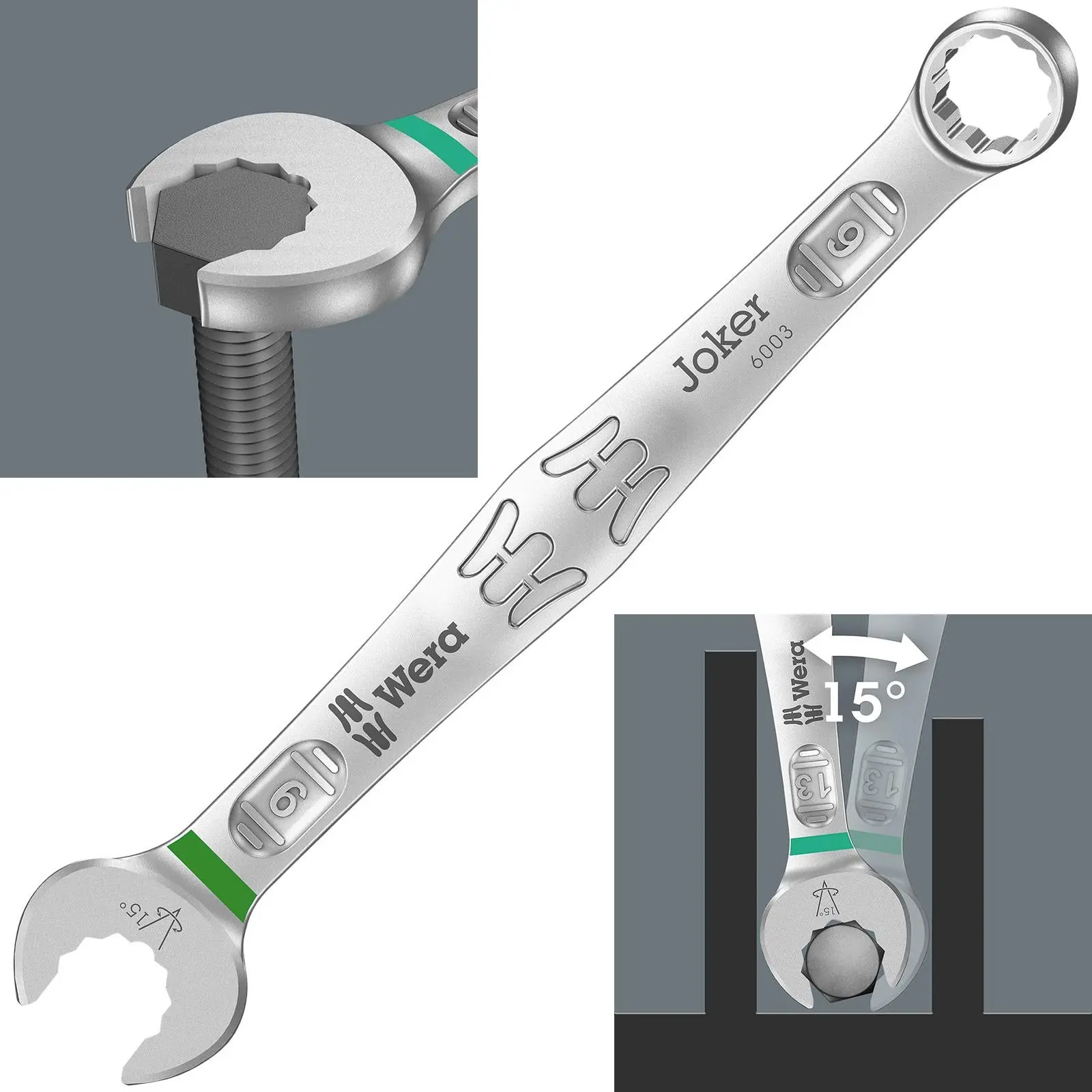 Wera 6003 Joker Combination Spanner Wrench Open End Ring Metric - Image 5