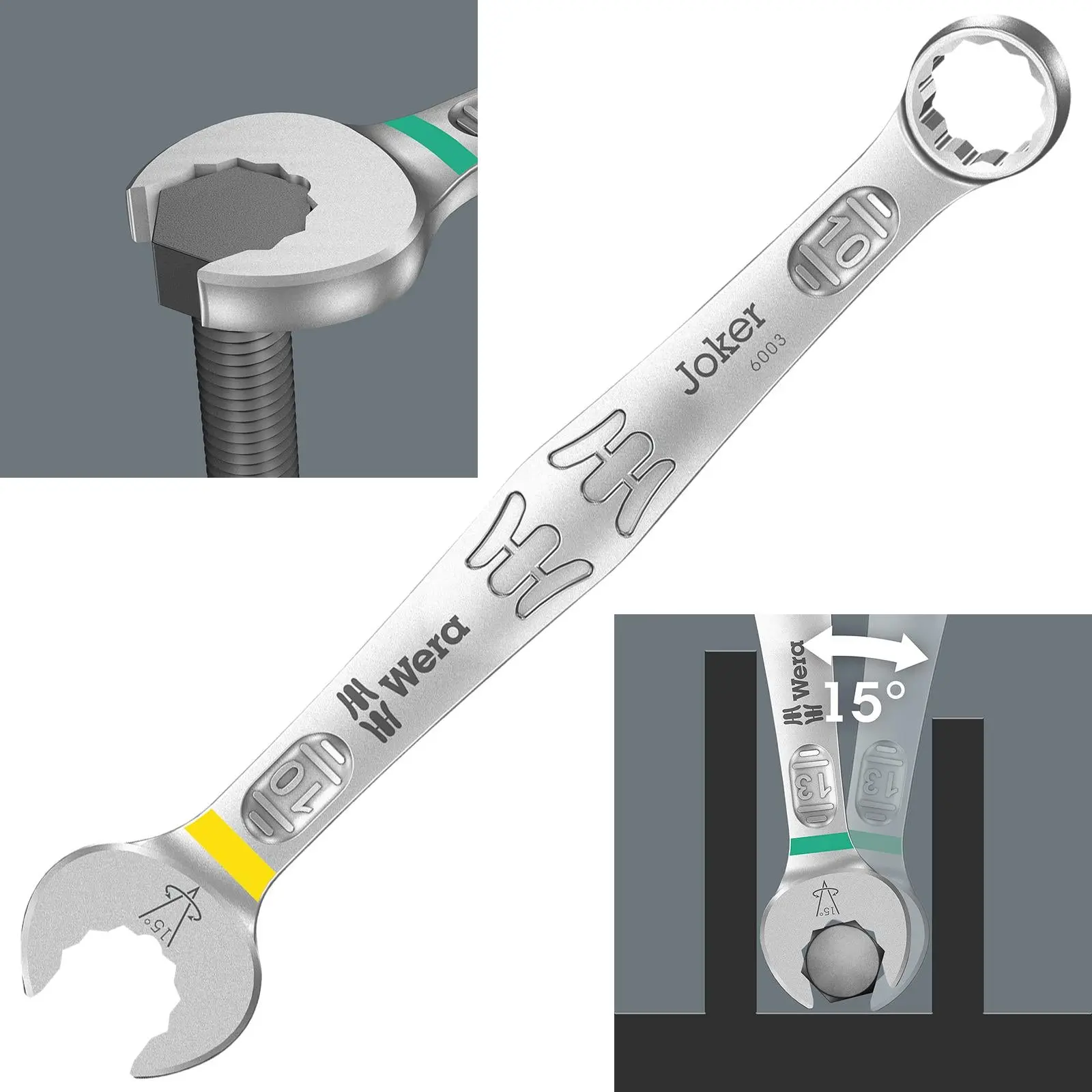 Wera 6003 Joker Combination Spanner Wrench Open End Ring Metric - Image 7