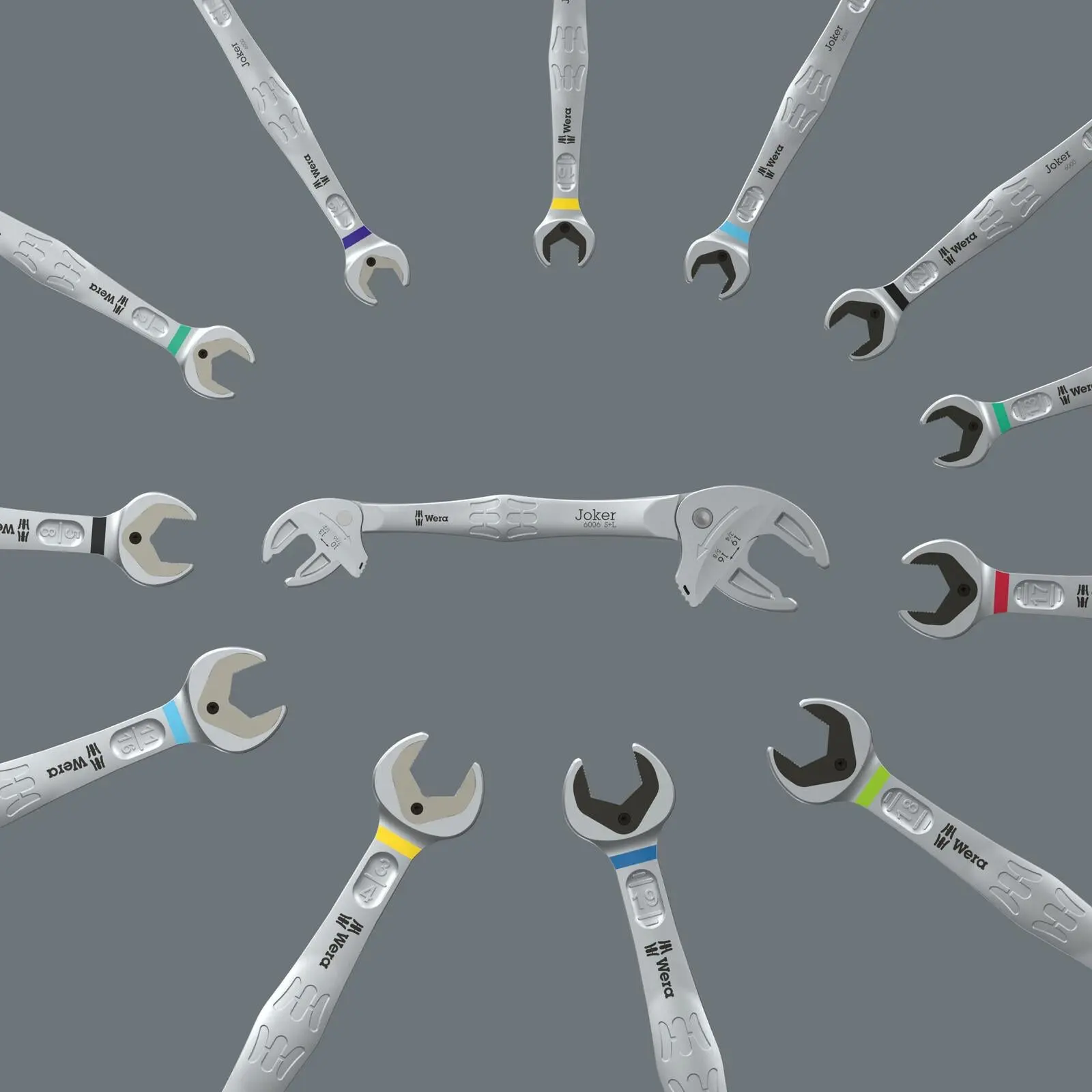 Wera 6006 Joker S/L Self Setting Double Open End Ratchet Spanner 10-13mm and 16-19mm - Image 4