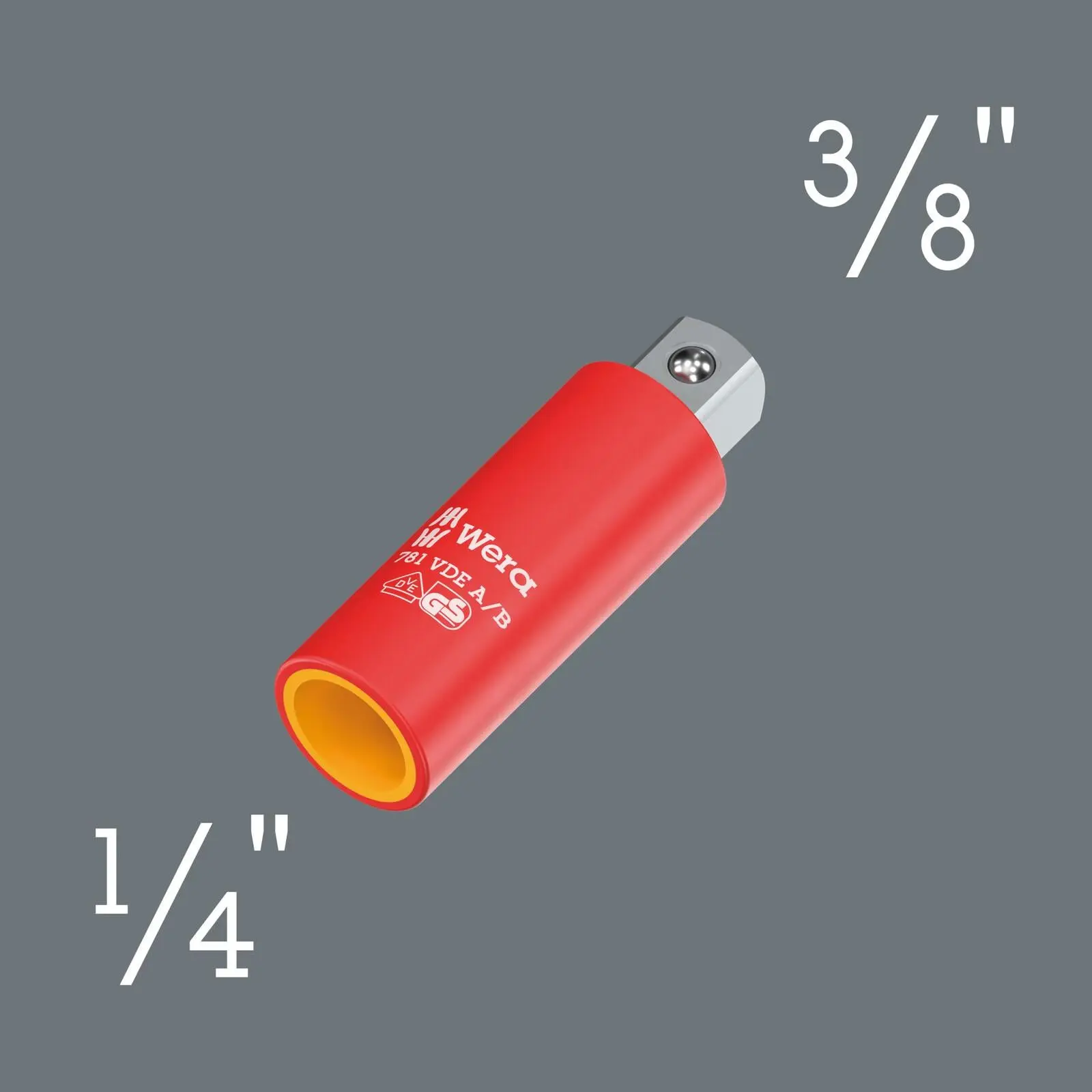 Wera 781 A/B VDE Insulated Socket Adaptor Connector 1/4" to 3/8" Drive - Image 2