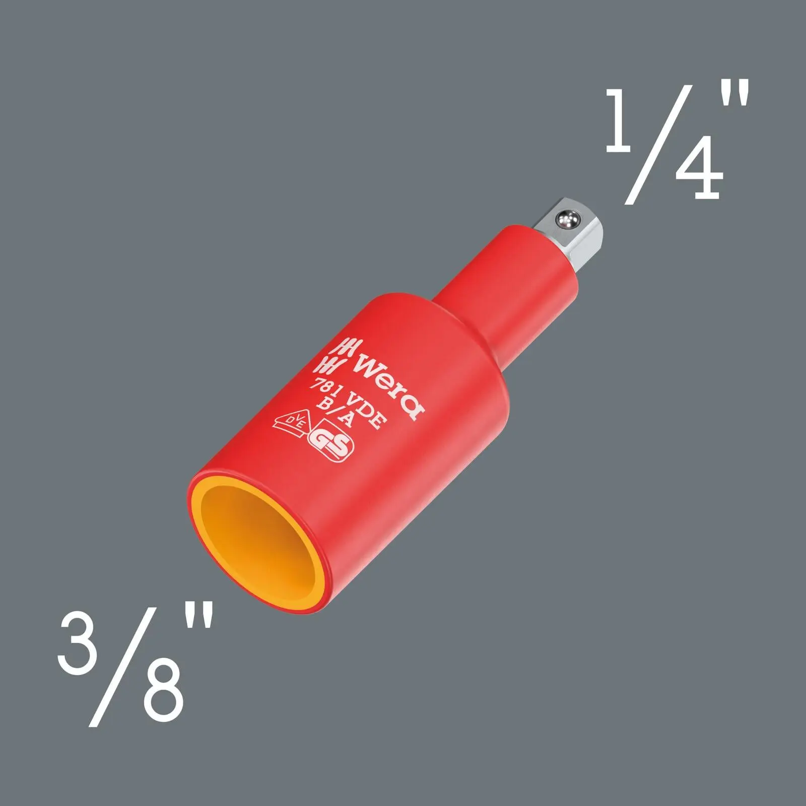 Wera 781 B/A VDE insulated Socket Adaptor Connector 3/8" to 1/4" Drive - Image 2