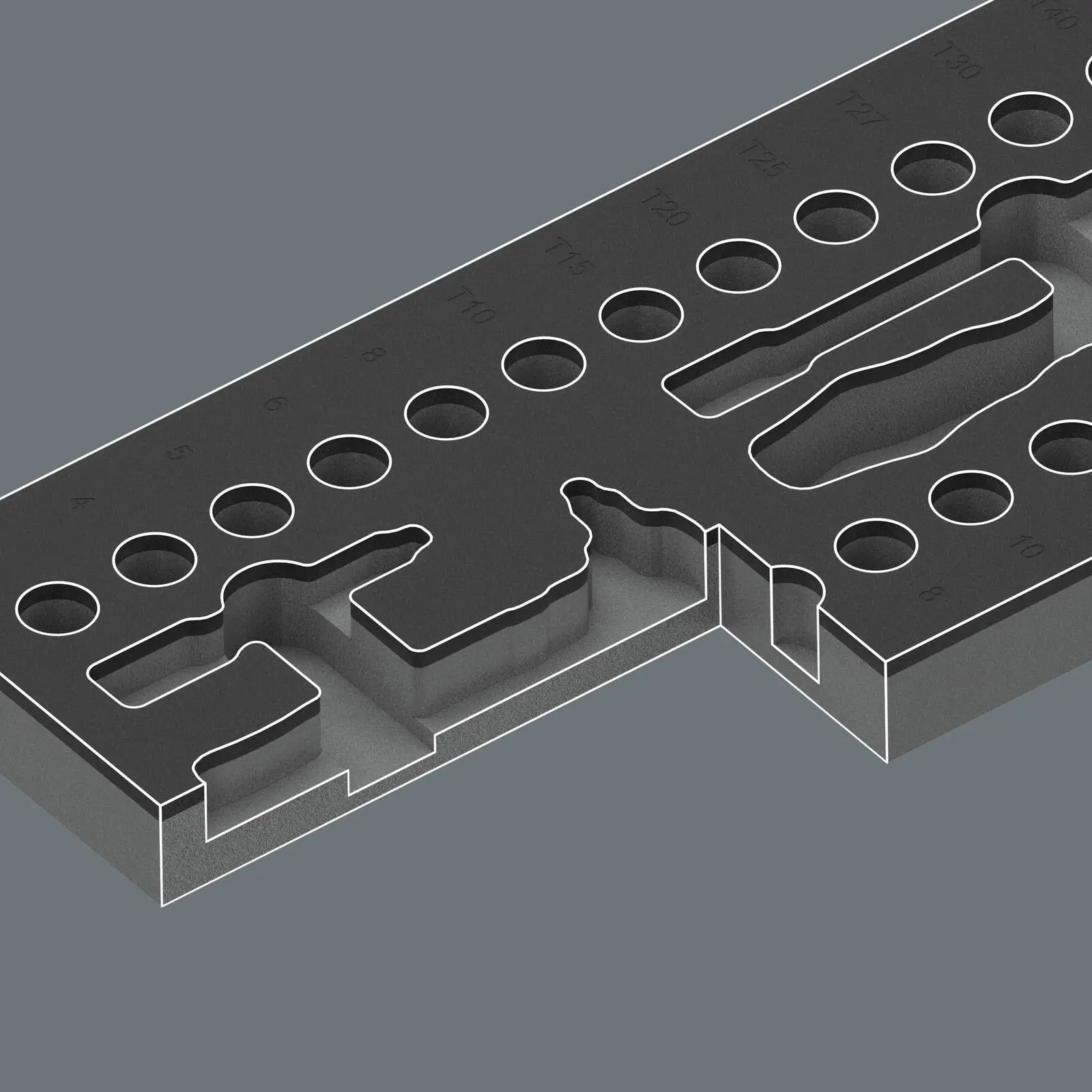 Wera 9727 Foam Insert 8007 A VDE Zyklop VDE Ratchet Set 1 Insulated 1/4" Drive 30 Pieces - Image 2