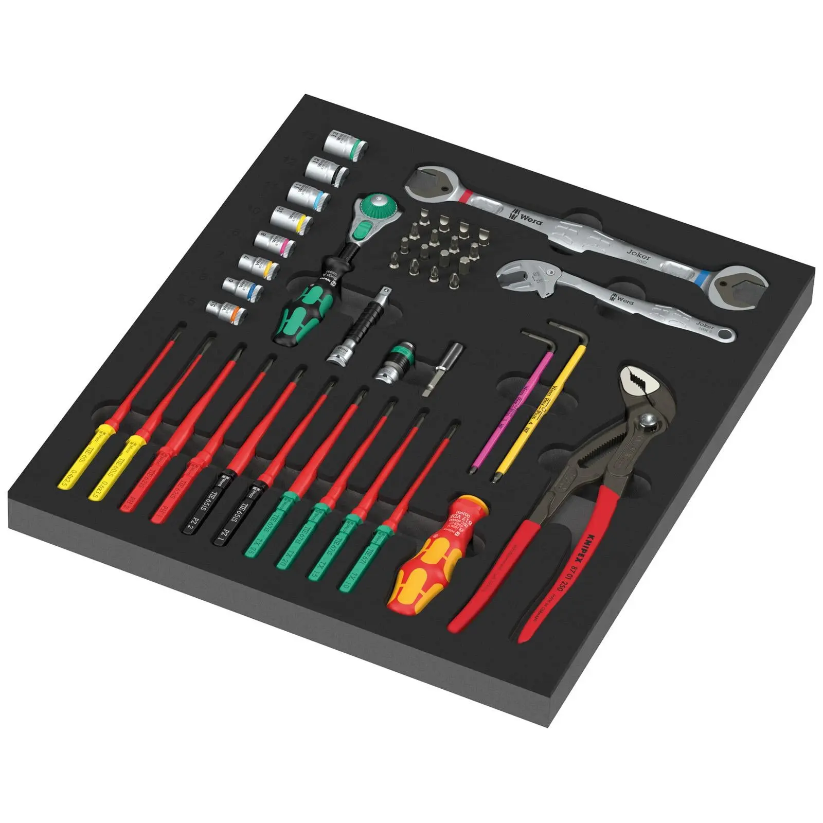 Wera 9753 Foam Insert Kraftform Kompakt Maintenance Set 1 VDE Screwdrivers 45 Pieces