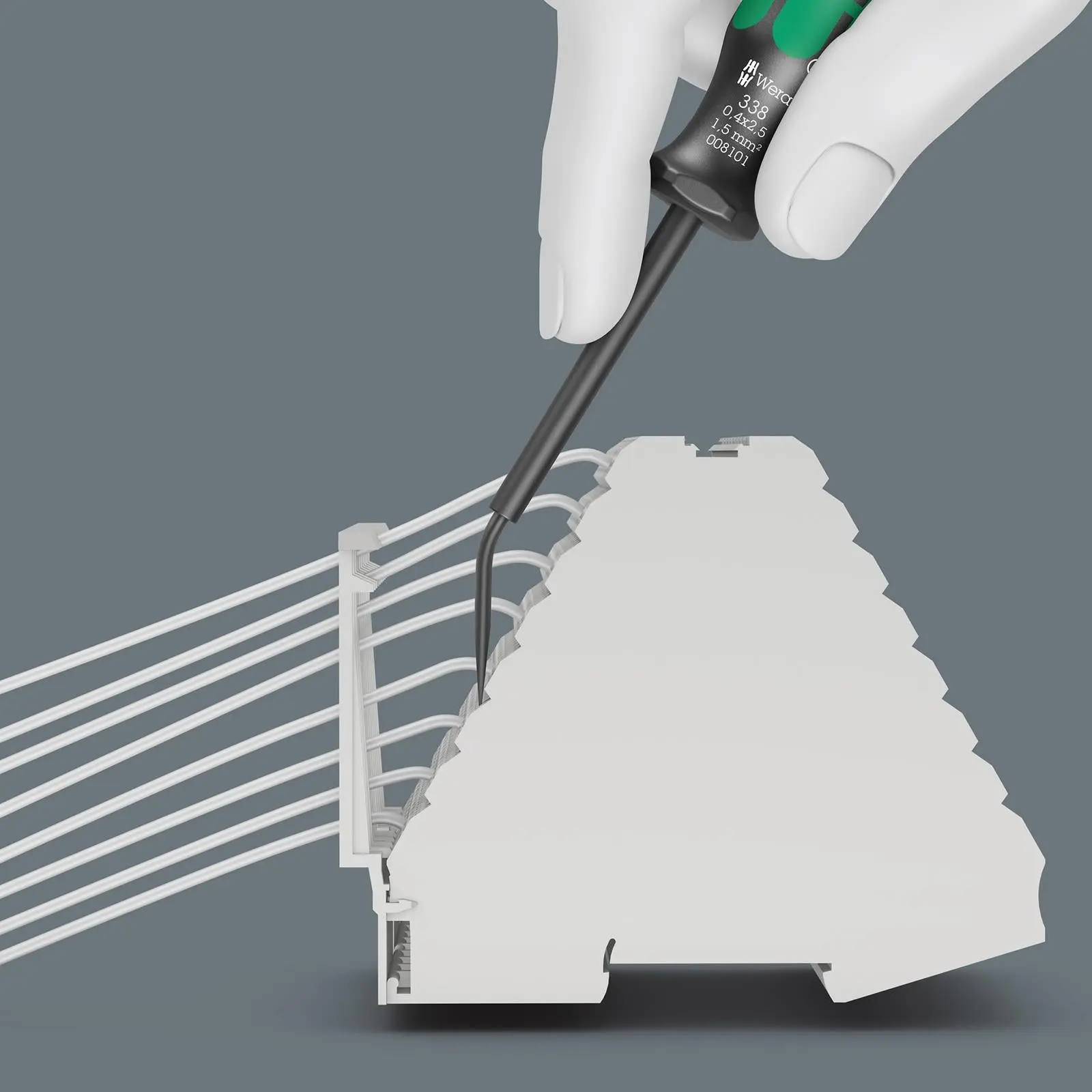 Wera Actuation Tool for Terminal Blocks Spring Cages 338 Slotted 2.5 x 0.4 x 81mm - Image 4