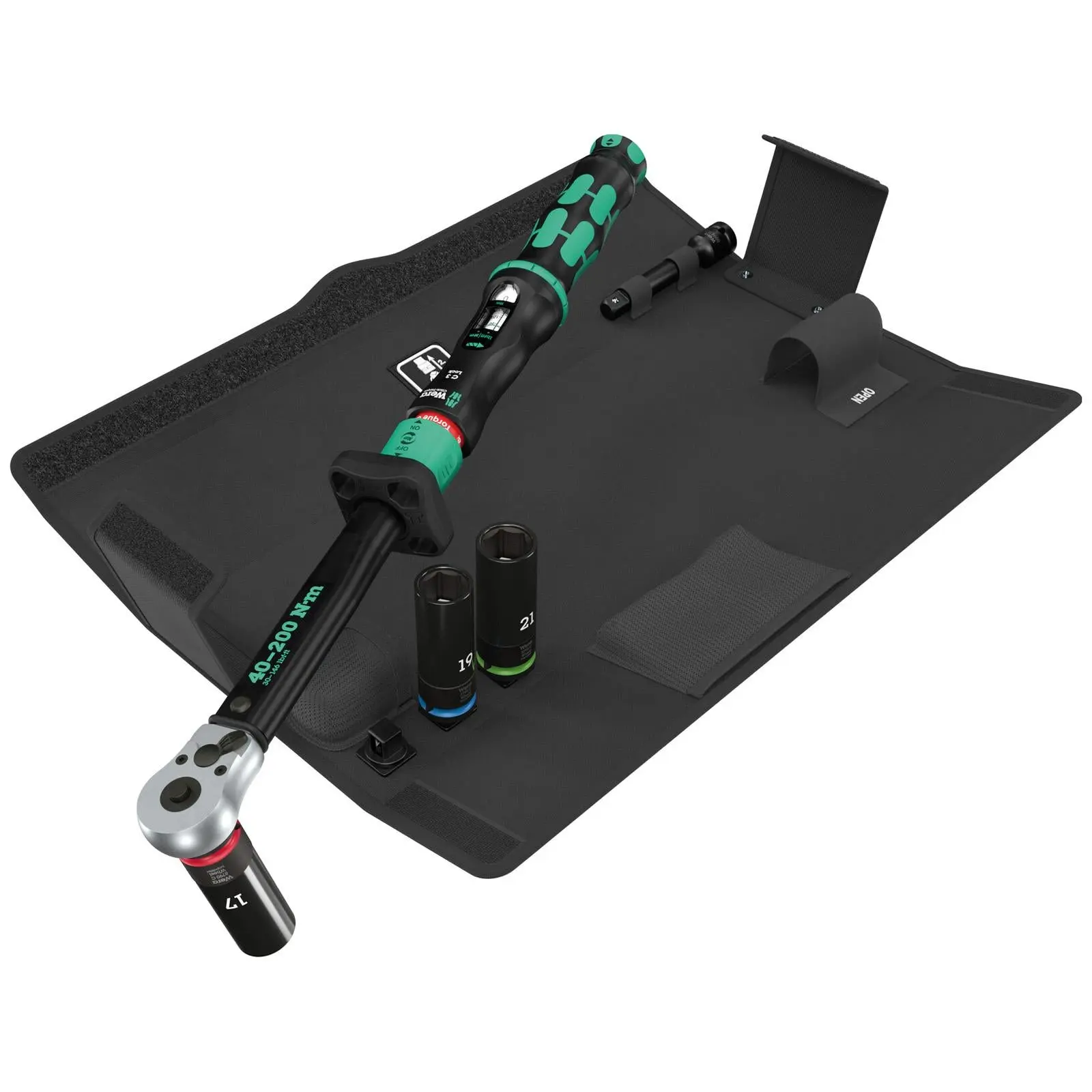 Wera Click Torque Lock C 3 Car Wheel Change Set 1 Reversible Ratchet Torque Wrench 6 Pieces