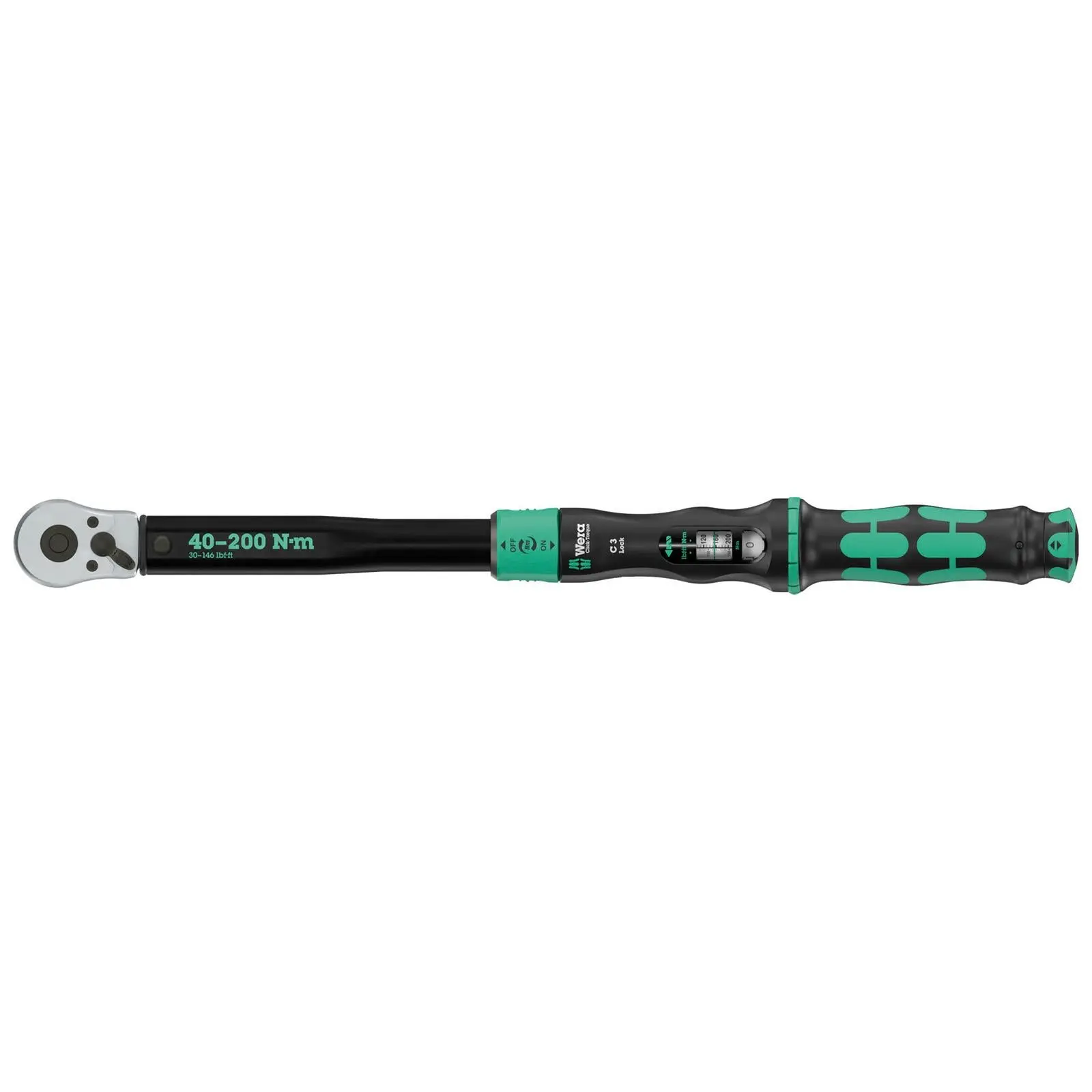 Wera Click Torque Lock Wrench C 3 Reversible Ratchet 40-200 Nm 1/2" Drive Clockwise Torque Operation