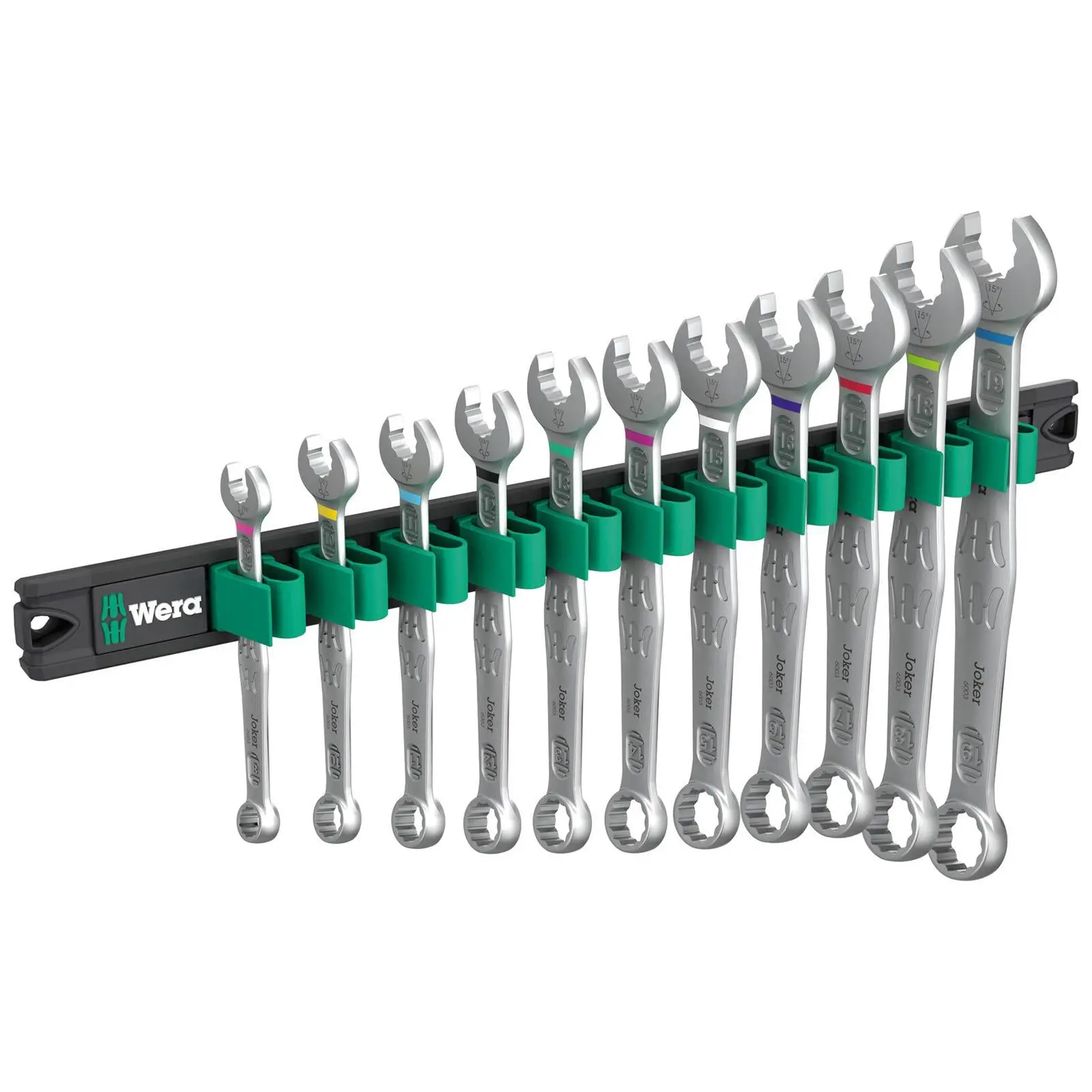 Wera Combination Spanner Wrench Set 6003 Joker 1 9640 Magnetic Rail 11 Pieces 8-19mm - Image 4