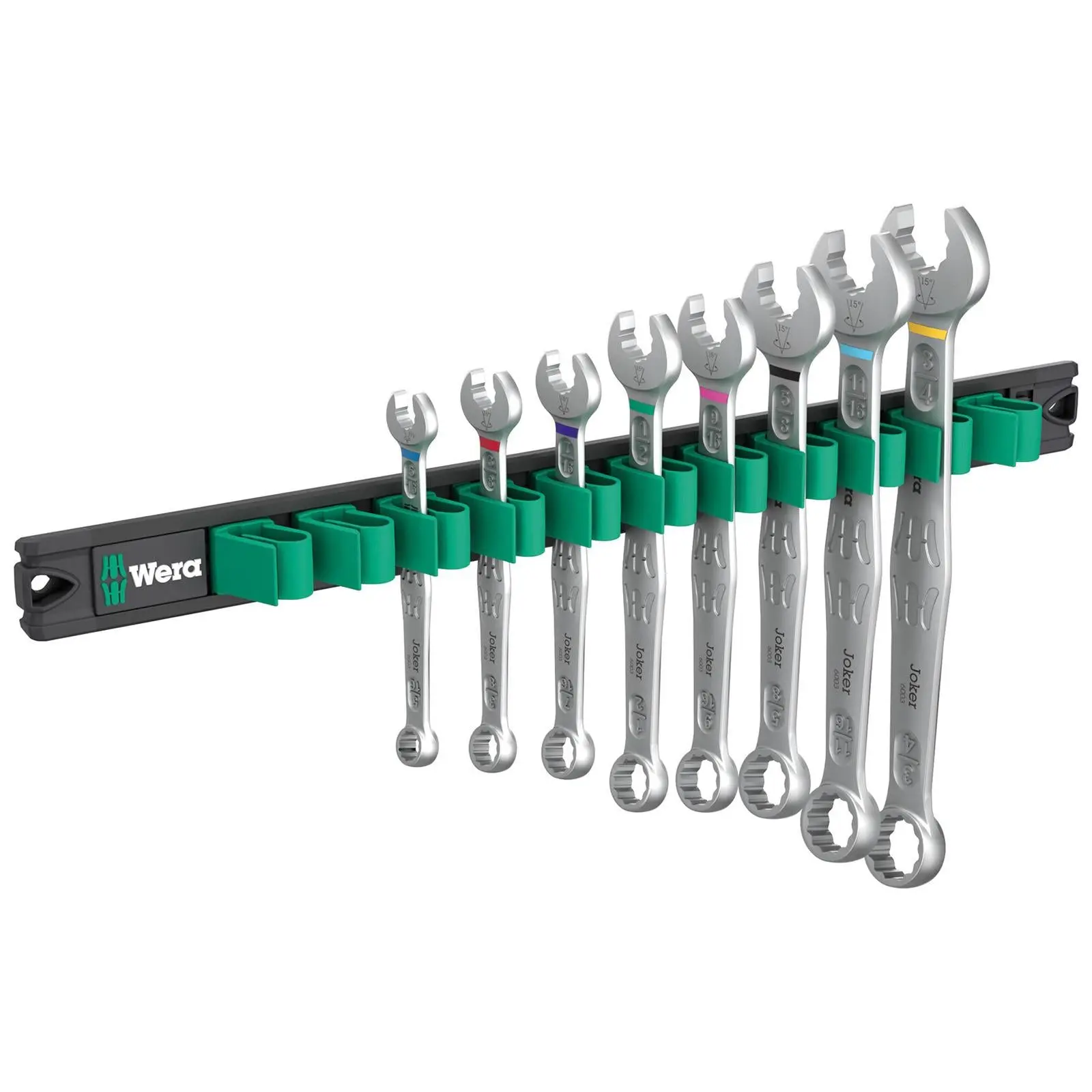 Wera Combination Spanner Wrench Set 6003 Joker Imperial 1 9642 Magnetic Rail 8 Pieces 5/16"-3/4 - Image 3