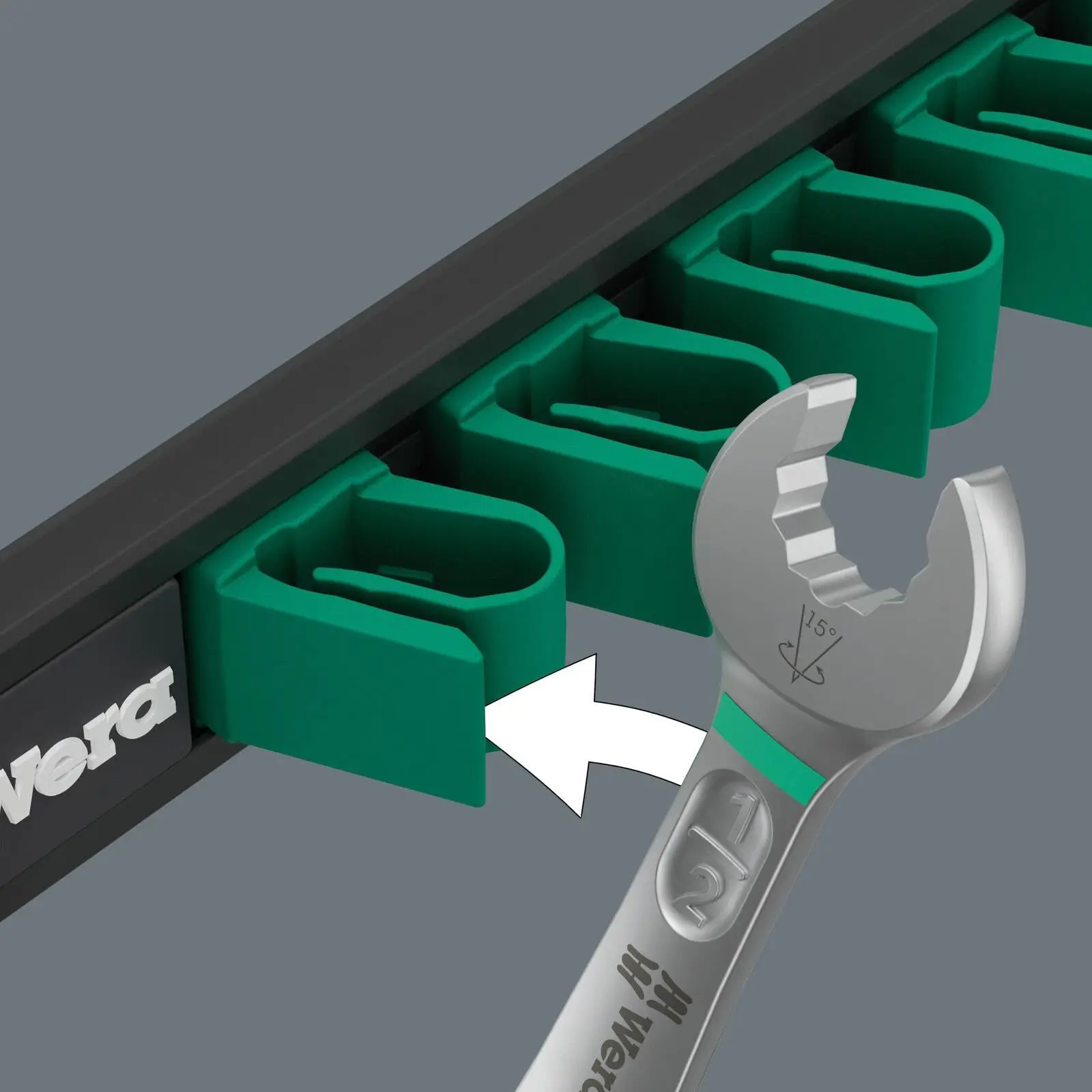 Wera Combination Spanner Wrench Set 6003 Joker Imperial 1 9642 Magnetic Rail 8 Pieces 5/16"-3/4 - Image 4