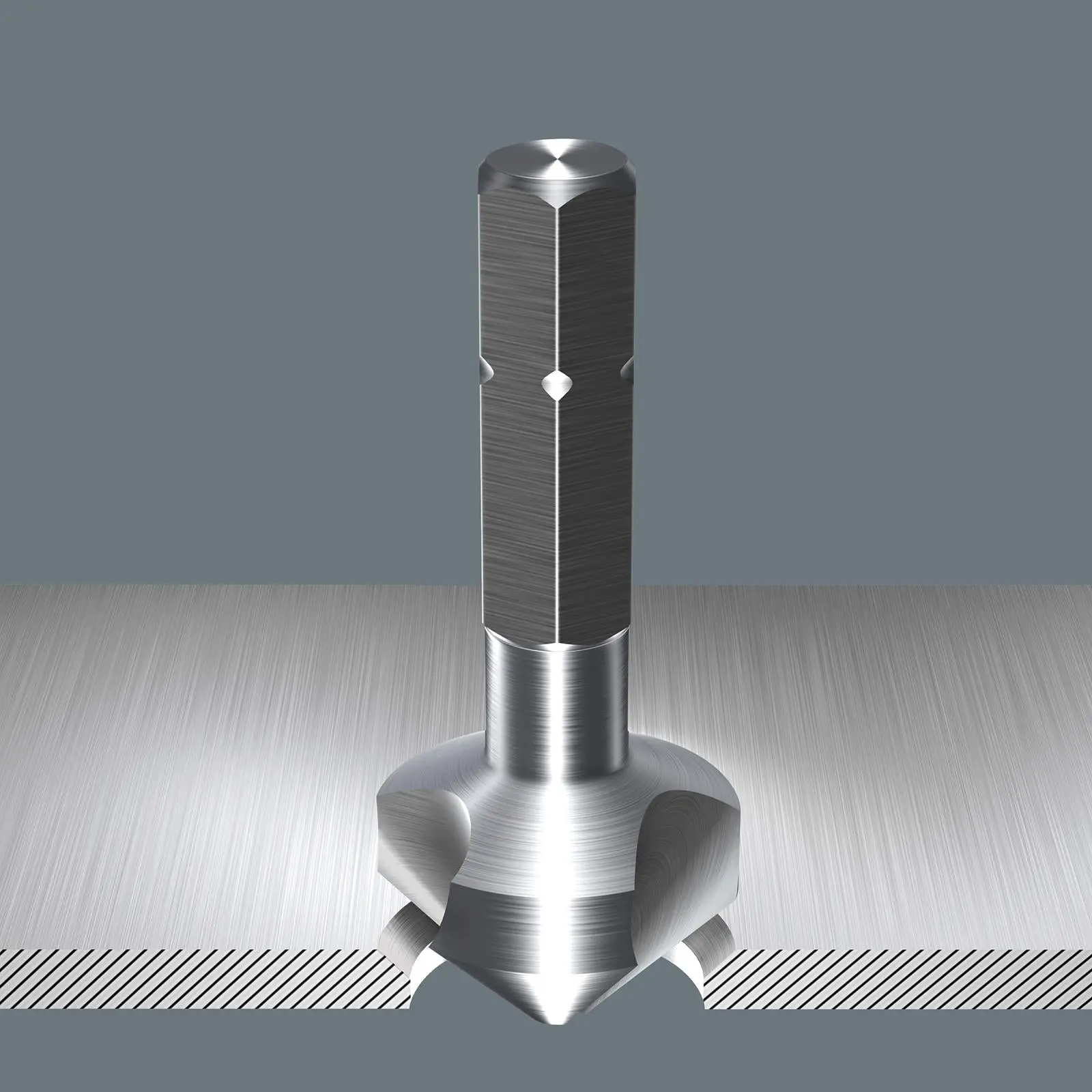 Wera Countersink Bit Set 3-Flute 8 Piece 846/8 with Screwdriver and Rapidaptor Bit Holder - Image 2