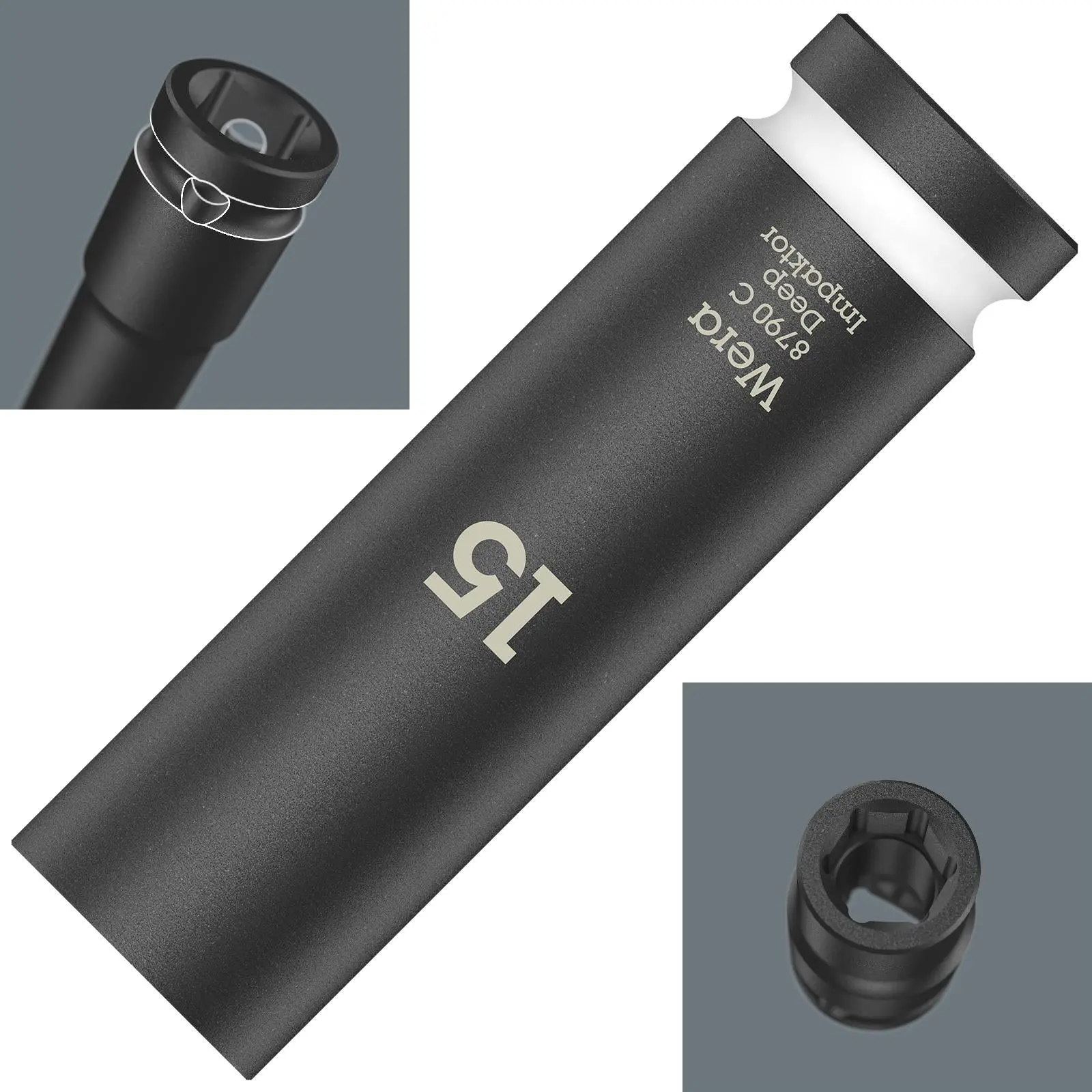 Wera Deep Impact Socket Impaktor with 1/2" Drive Zyklop 8790 C 15mm x 83mm