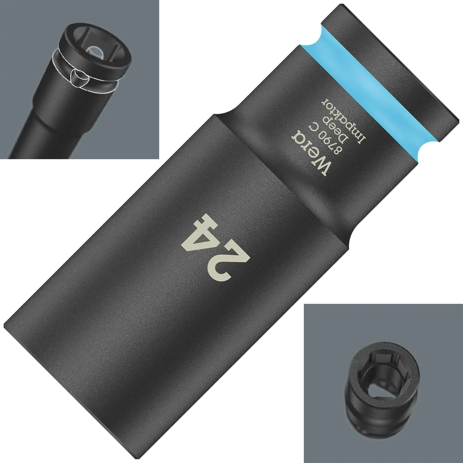 Wera Deep Impact Socket Impaktor with 1/2" Drive Zyklop 8790 C 24mm x 83mm