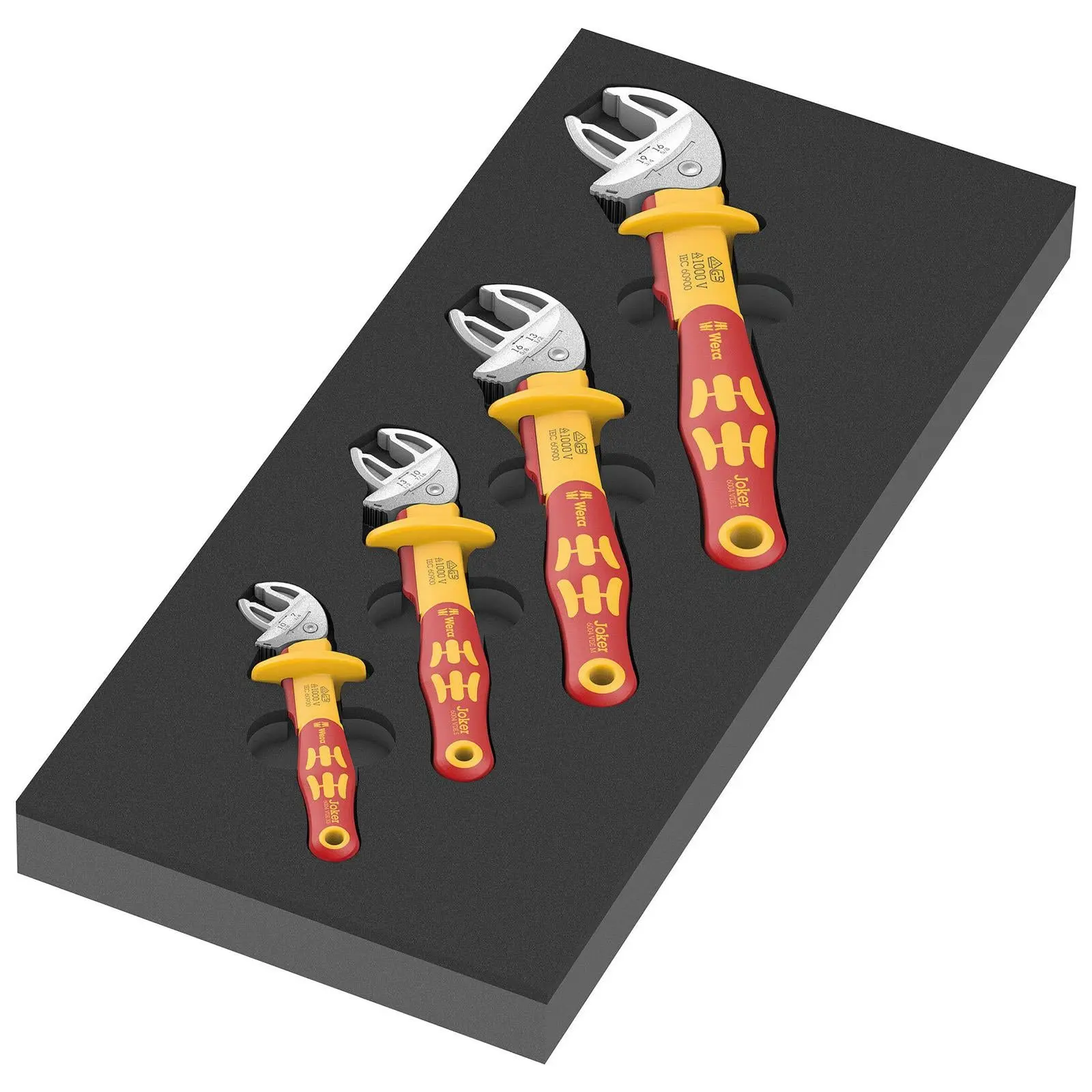 Wera Foam Insert 6004 Joker VDE Set 1 XS-L Adjustable Spanner Wrench 7-19mm Capacity 9734 4 Pieces - Image 3