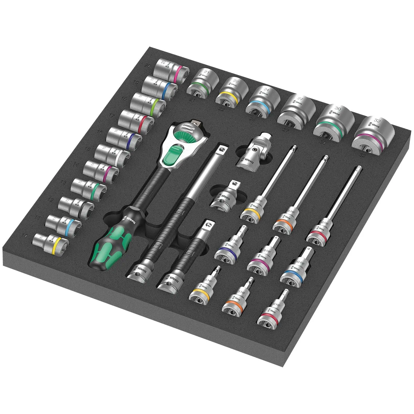 Wera Foam Insert 8000 C Zyklop 1/2" Drive Ratchet Set 1 9722 31 Pieces - Image 2