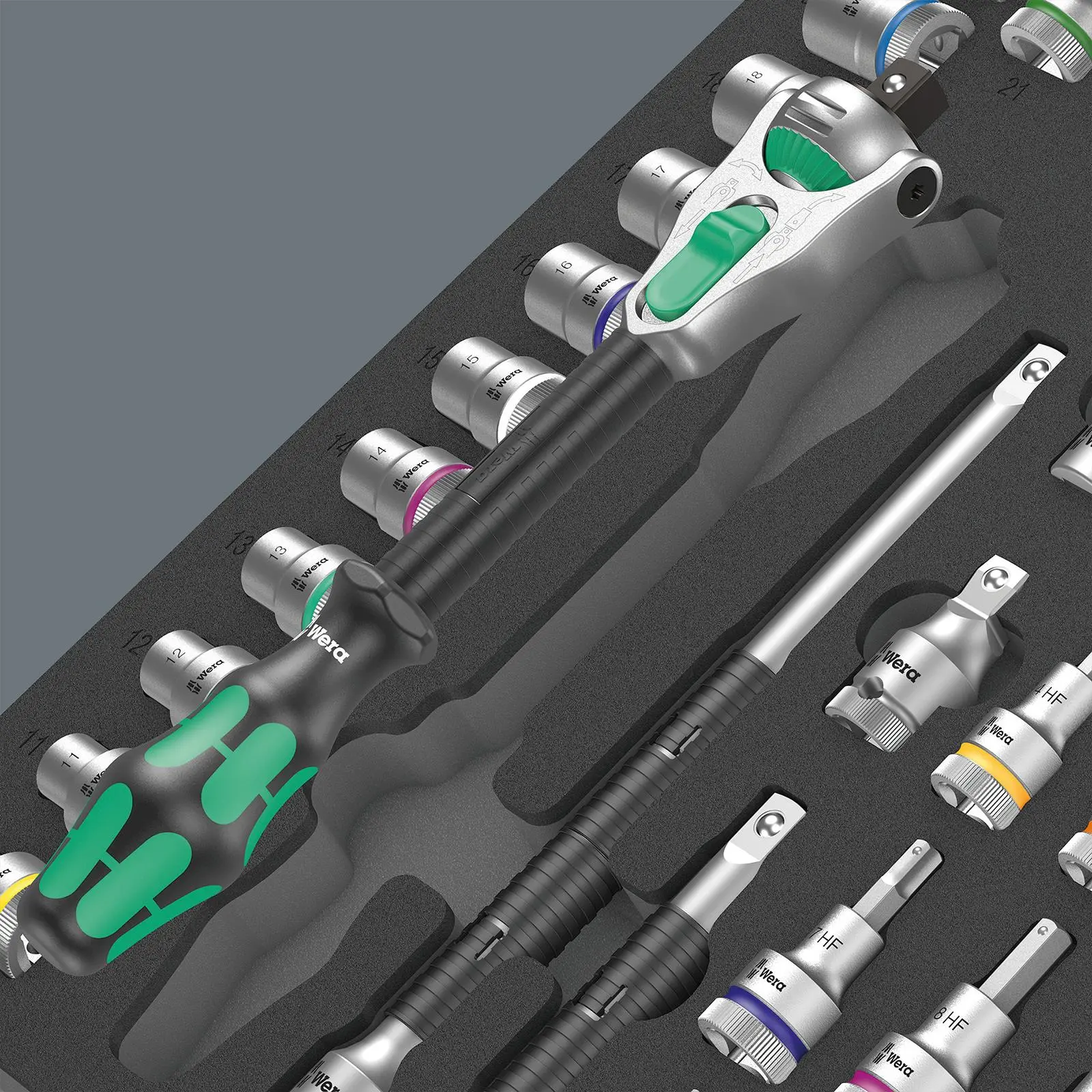 Wera Foam Insert 8000 C Zyklop 1/2" Drive Ratchet Set 1 9722 31 Pieces - Image 3