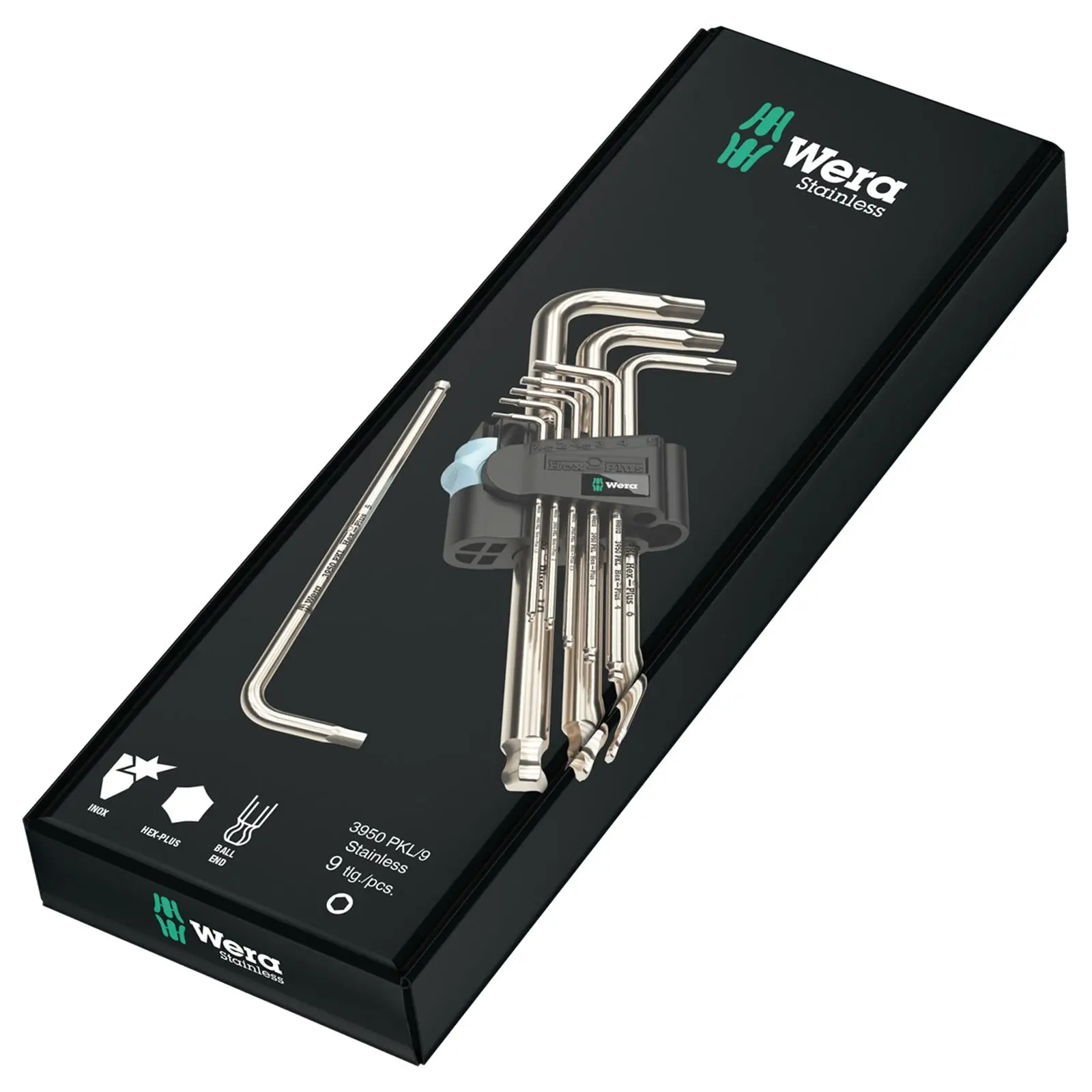 Wera Hex Key Set 3950/9 Stainless Steel 1 SB L-Key Metric 9 Piece 1.5-10mm - Image 3