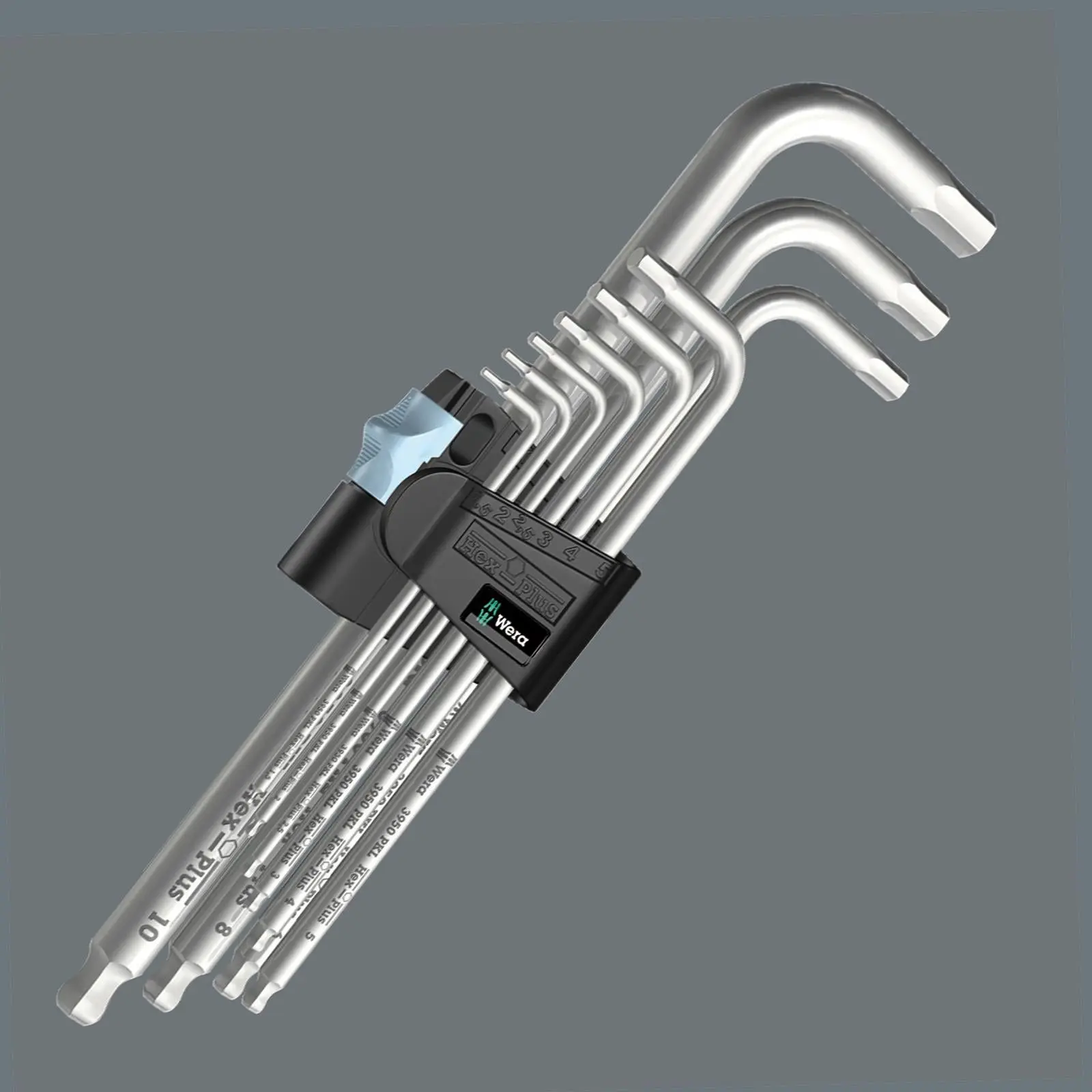 Wera Hex Key Set 3950/9 Stainless Steel 1 SB L-Key Metric 9 Piece 1.5-10mm - Image 8