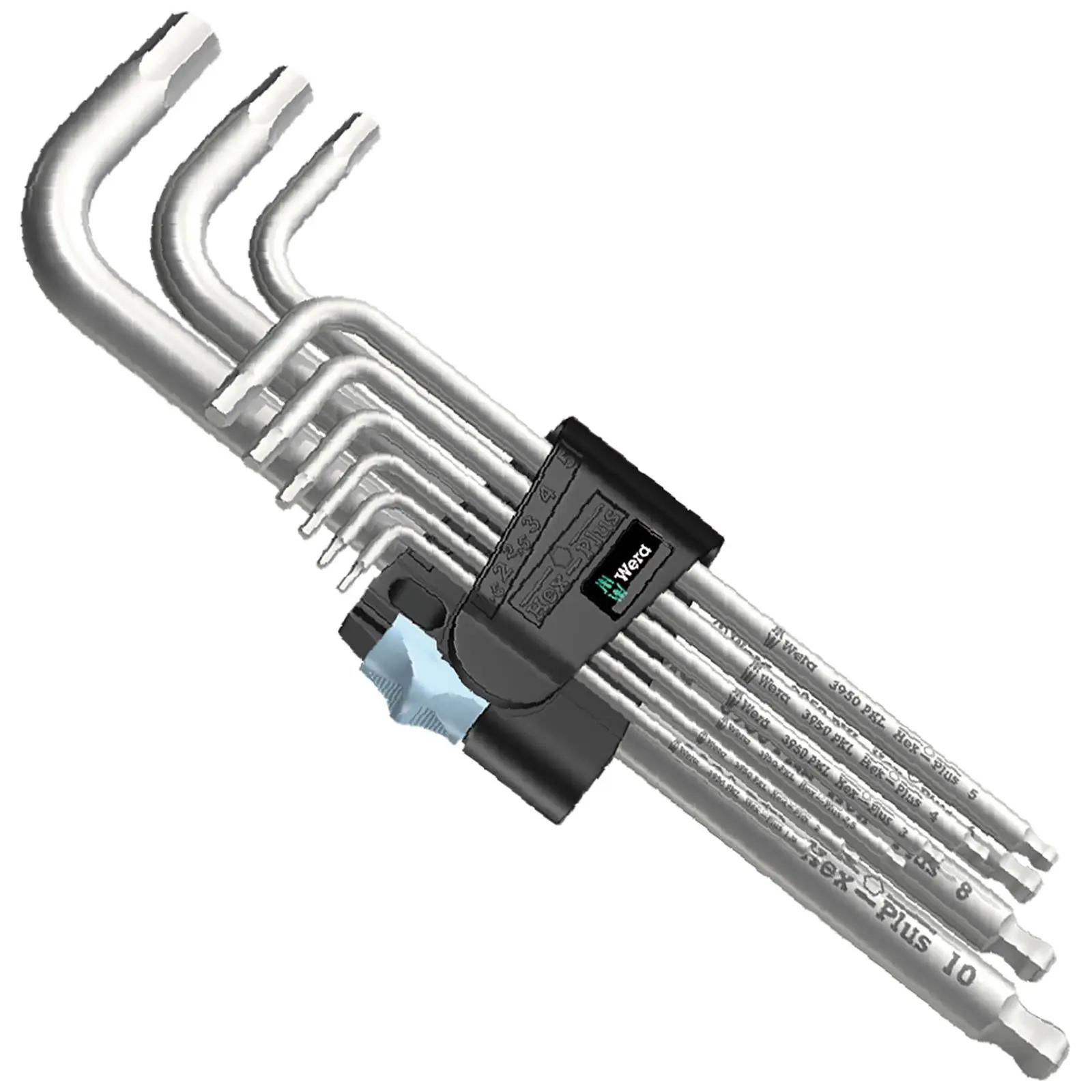 Wera Hex Key Set Stainless Steel Metric 3950/9 Hex Plus L-Key Set 1.5-10mm 9 Pieces - Image 2