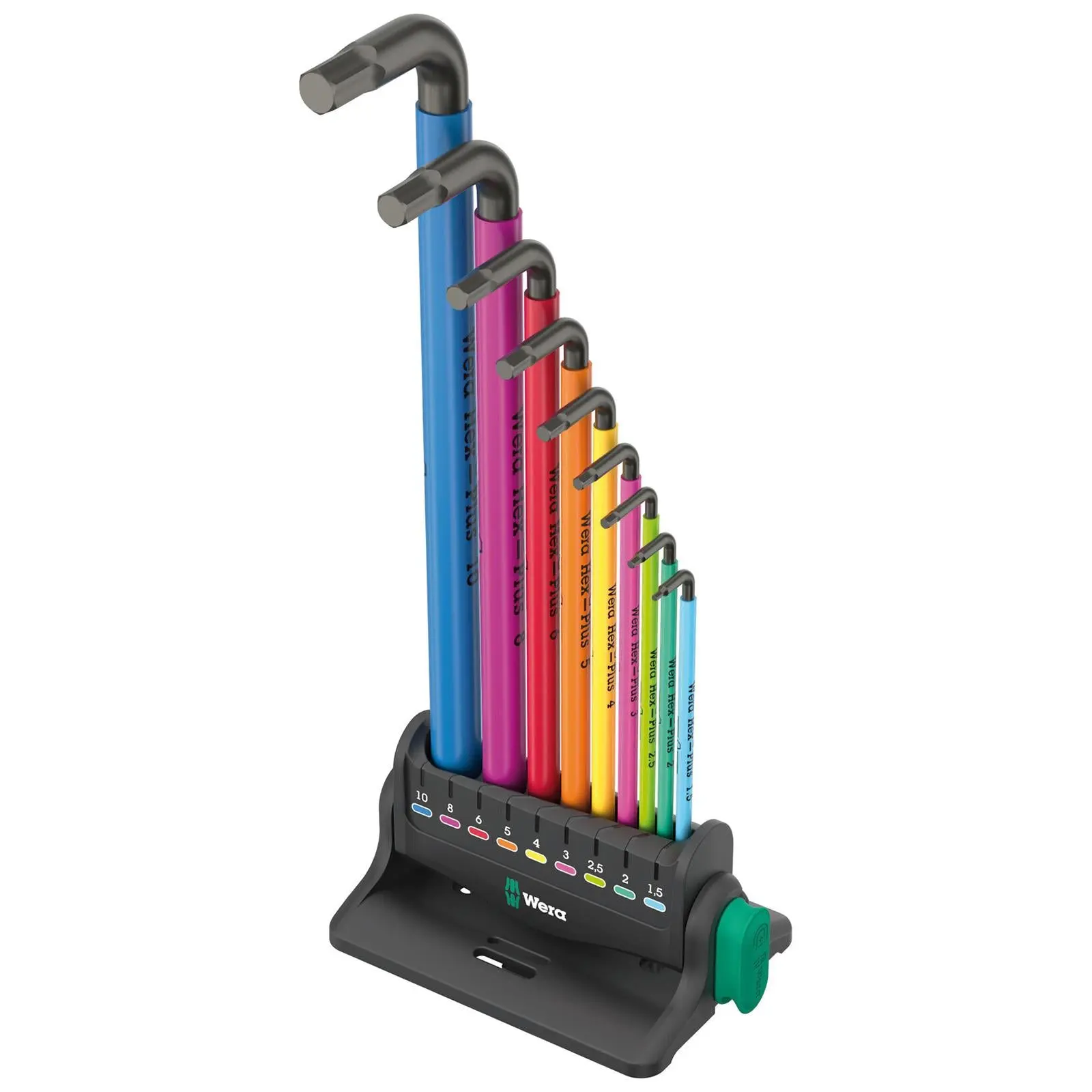 Wera Hex Key Set Stand Wall Rack 950/9 Hex Plus Multicolour 3 L-Key Set Metric BlackLaser 9 Pieces 1.5-10mm - Image 3