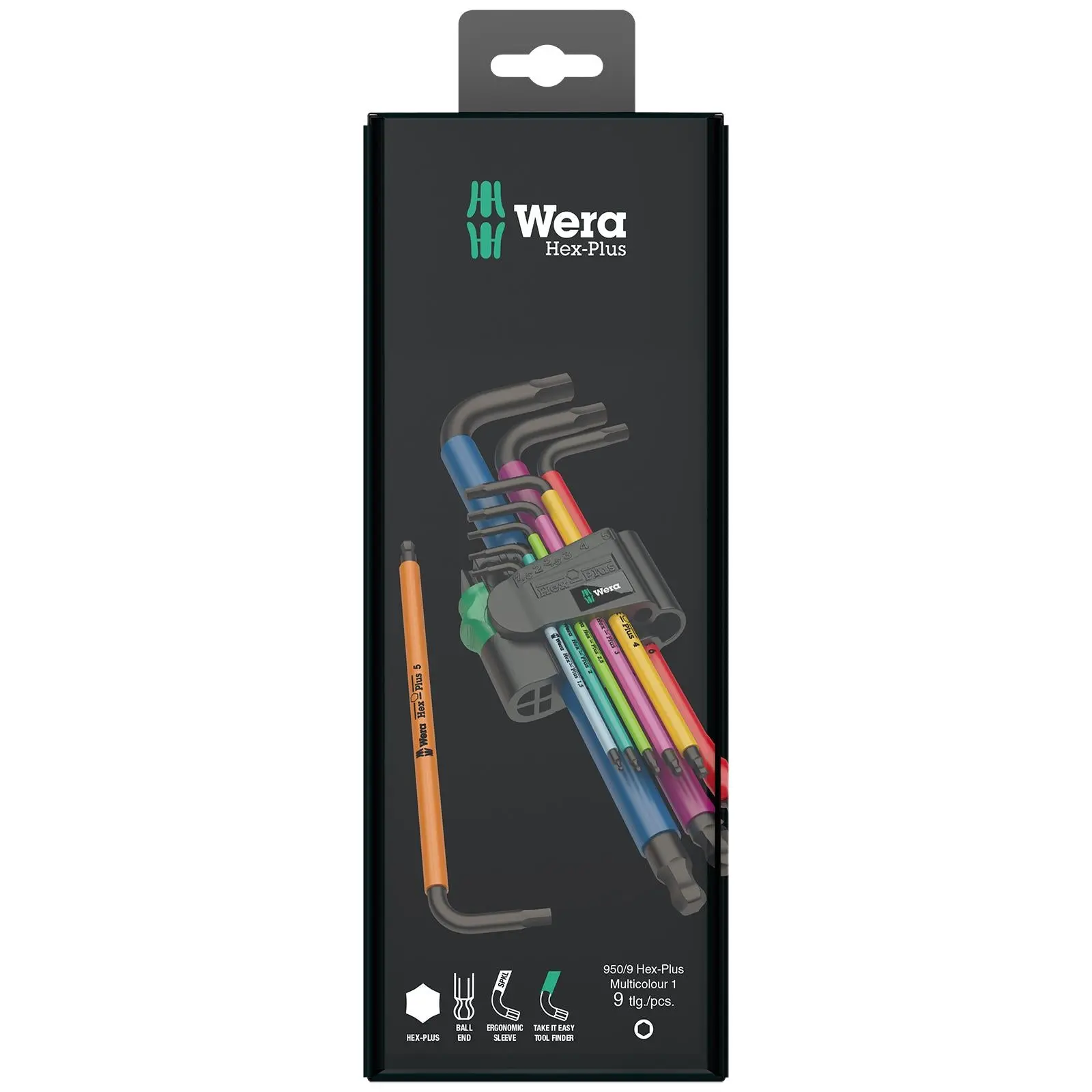 Wera Hex Plus Multicolour Metric 1 SB 950/9 L Key Set BlackLaser 9 Piece 1.5-10mm - Image 3
