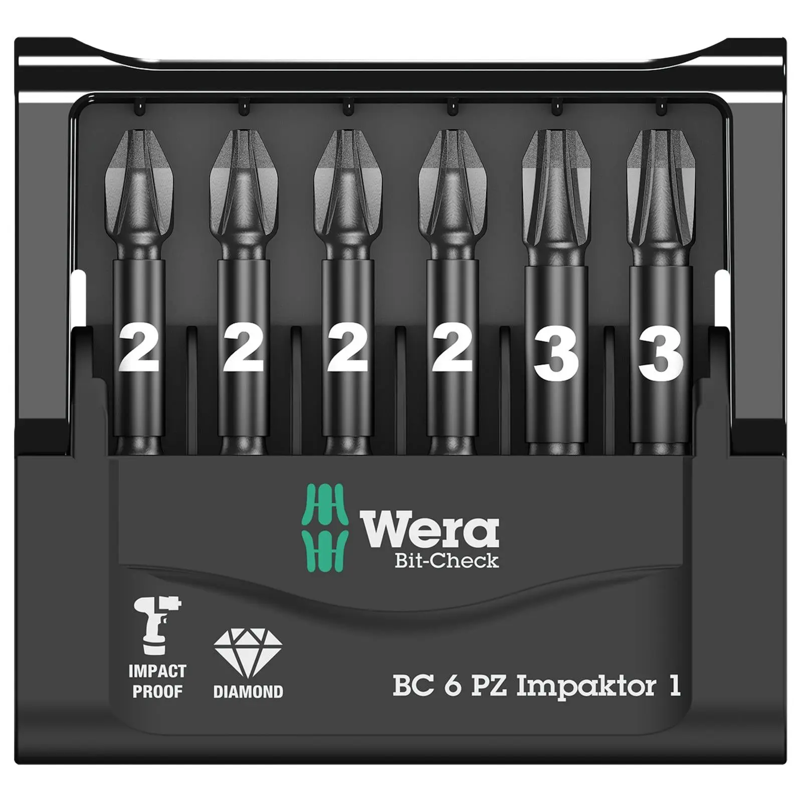 Wera Impact Screwdriver Bit Set Bit Check 6 PZ Impaktor 1 Pozi 6 Pieces - Image 5