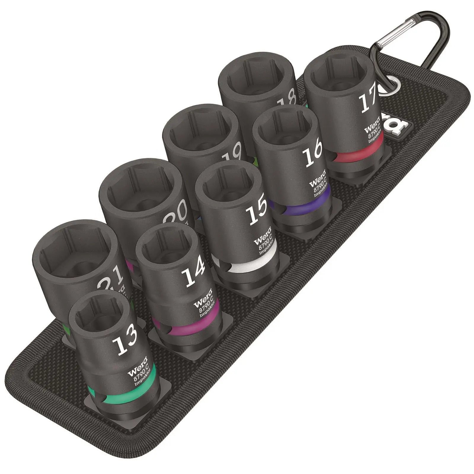 Wera Impact Socket Set 1/2" Drive 9 Piece 13-21mm 6 Point Belt C Impaktor 1 - Image 2