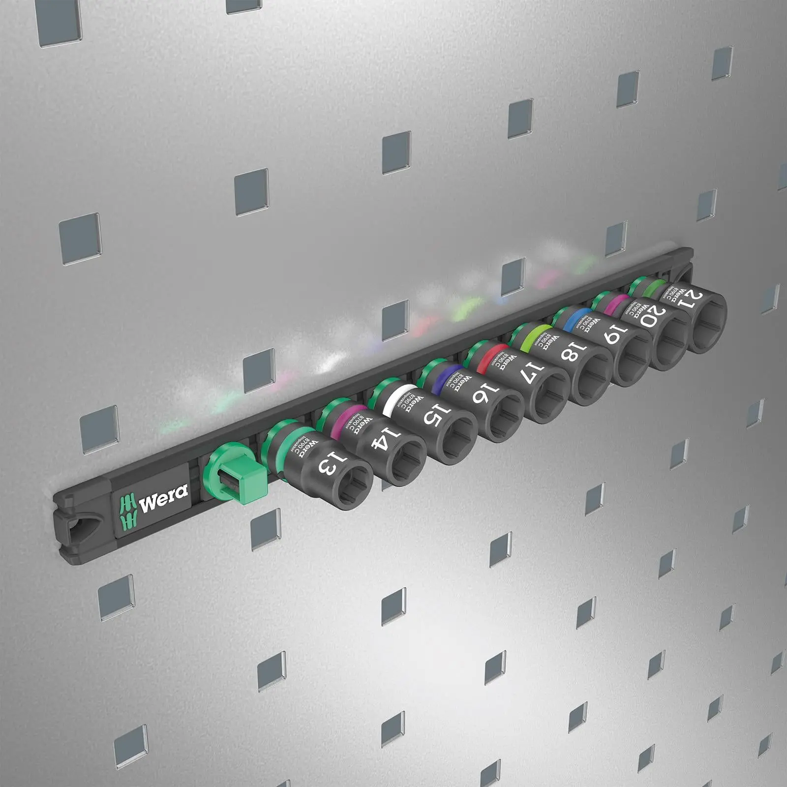 Wera Impact Socket Set 1/2" Drive on Magnetic Socket Rail C Impaktor 1 Zyklop 9 Pieces Metric 13-21mm - Image 3