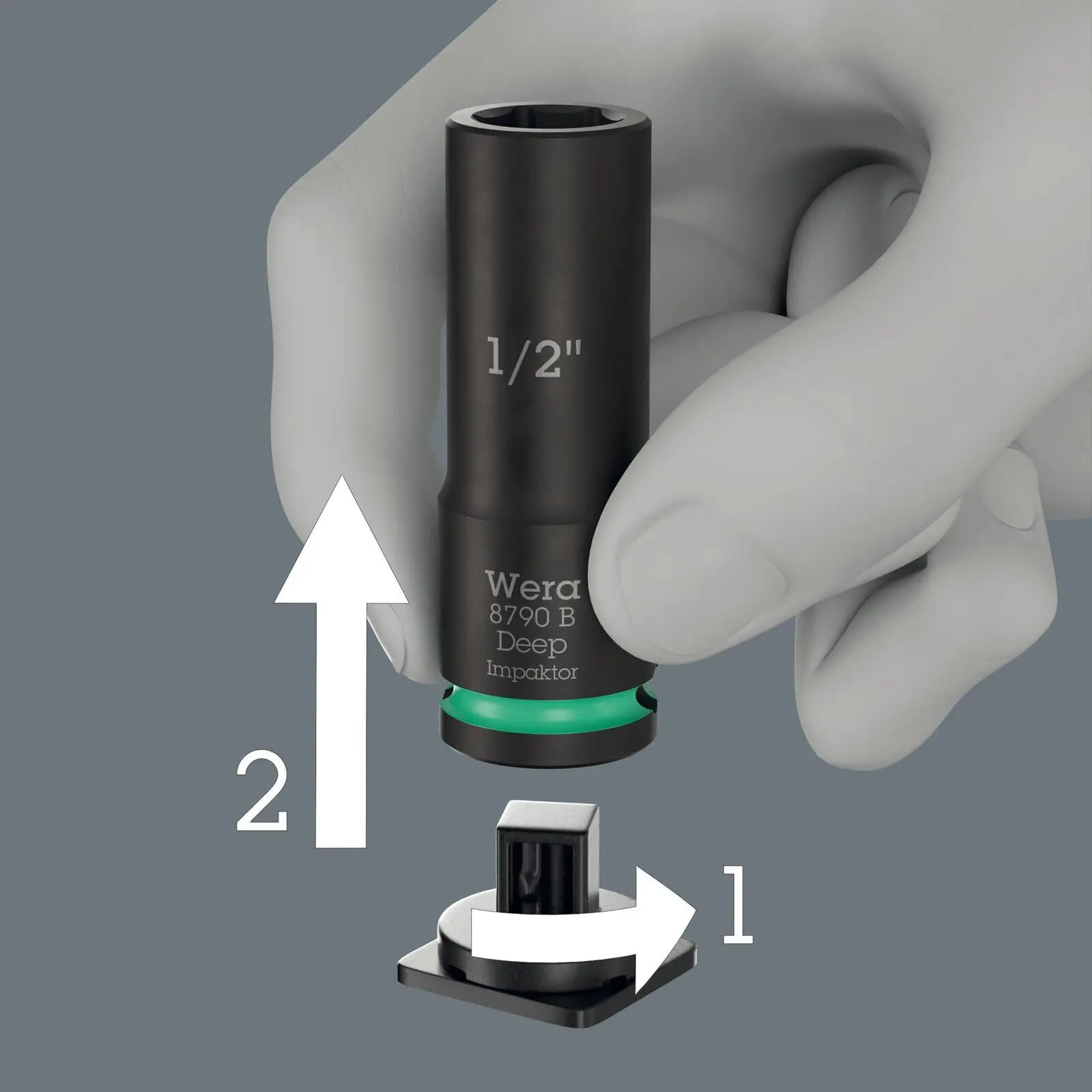 Wera Impact Socket Set Deep 3/8" Drive 13 Pieces 8790 B Impaktor Deep Imperial Set 1 in Case - Image 2