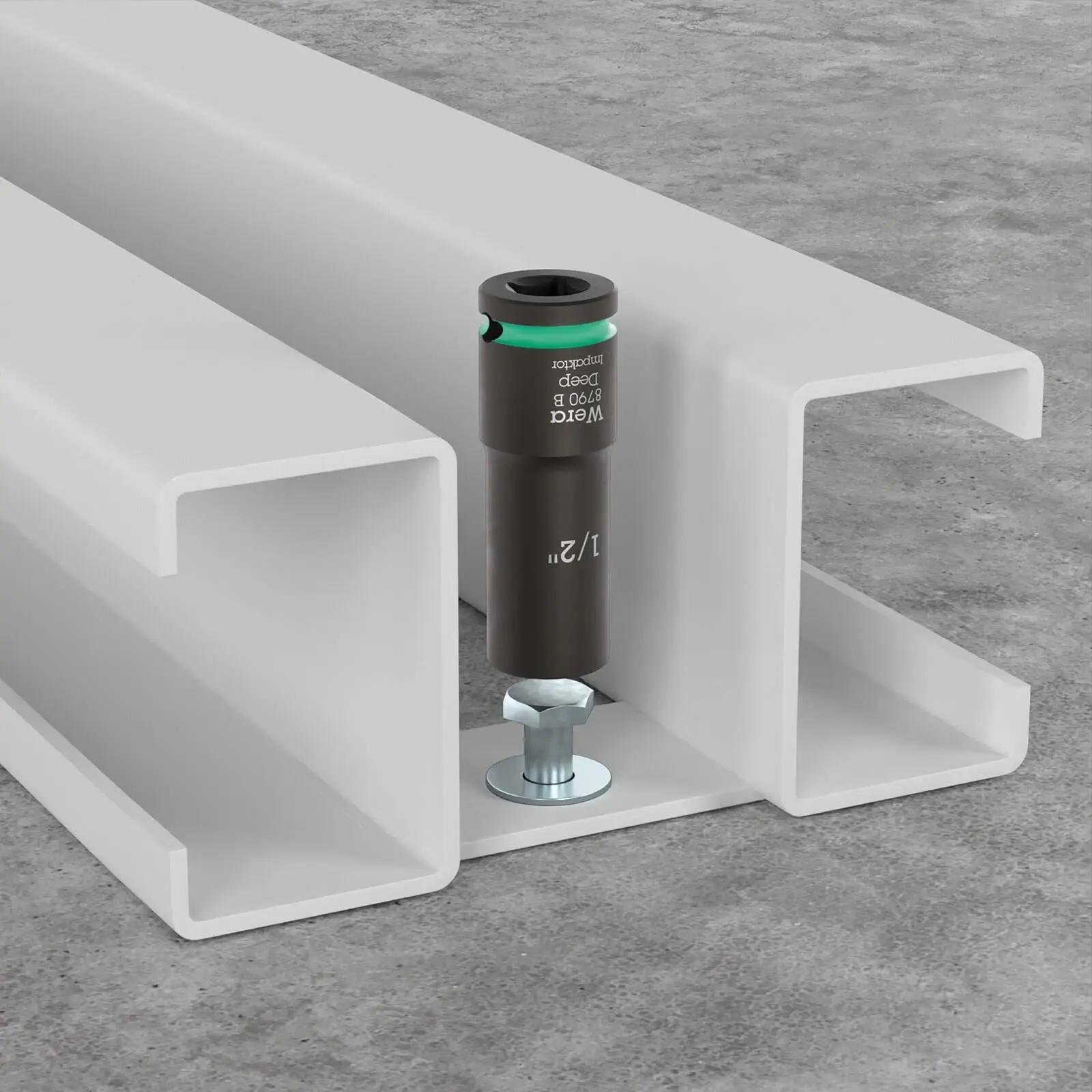 Wera Impact Socket Set Deep 3/8" Drive 9 Pieces 9661 Magnetic Rail B Impaktor Deep Imperial 1 - Image 2