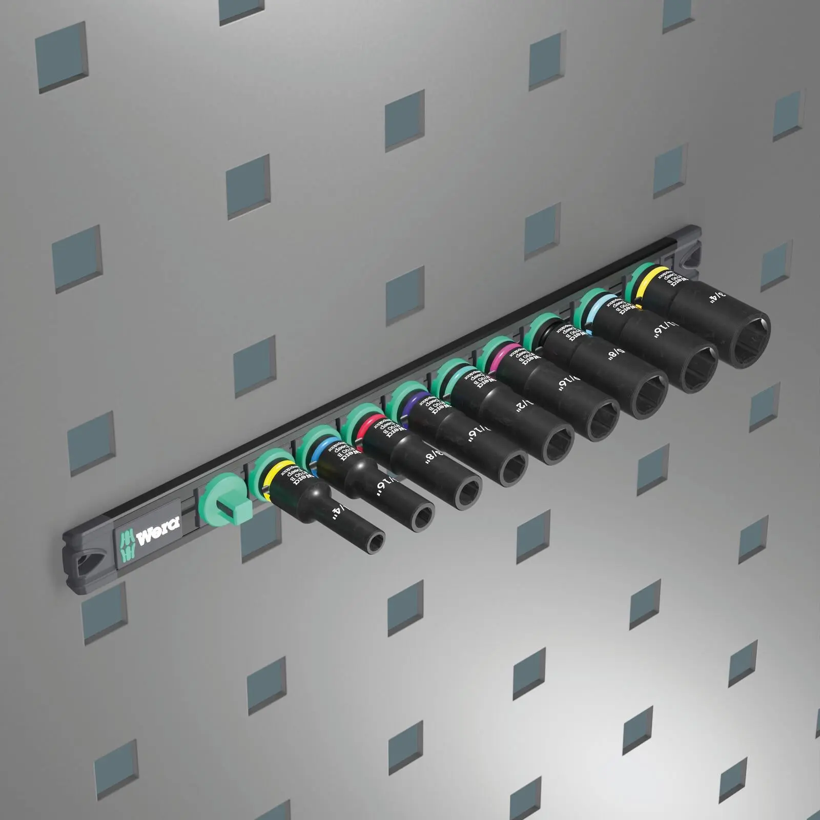 Wera Impact Socket Set Deep 3/8" Drive 9 Pieces 9661 Magnetic Rail B Impaktor Deep Imperial 1 - Image 3