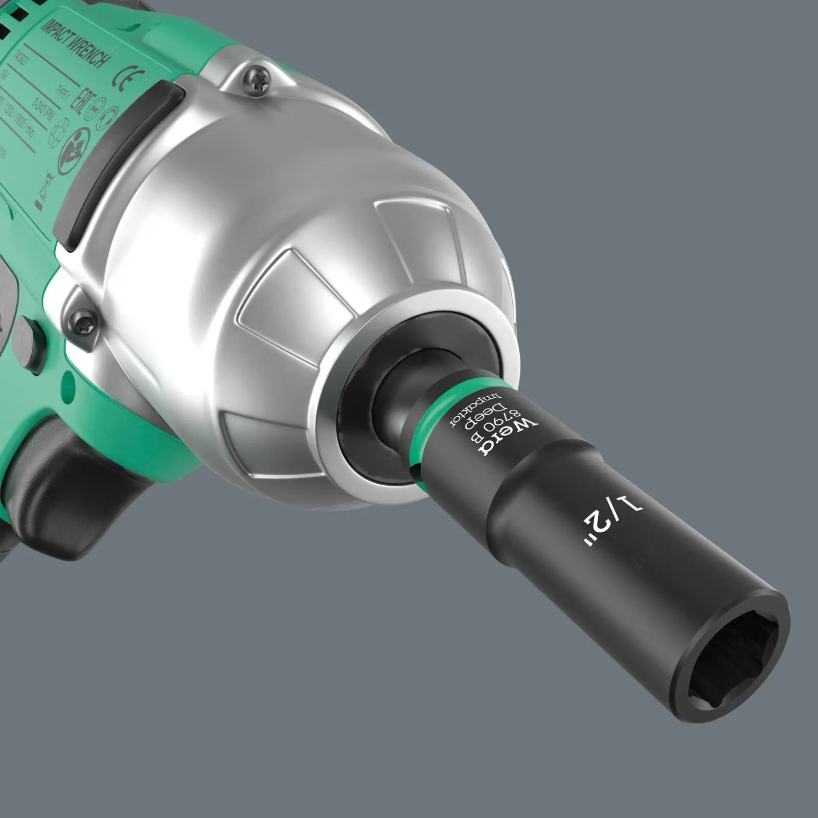 Wera Impact Socket Set Deep 3/8" Drive 9 Pieces 9661 Magnetic Rail B Impaktor Deep Imperial 1 - Image 4
