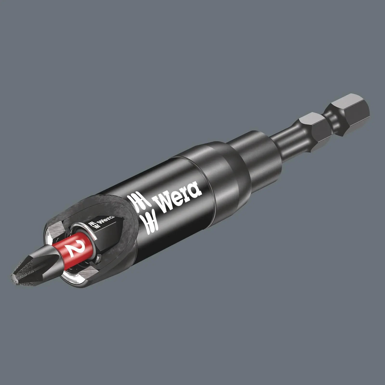 Wera Impaktor Impact Bit Holder with Retaining Ring and Ring Magnet 897/4 IMP R SB 1/4" Hex 75mm - Image 5