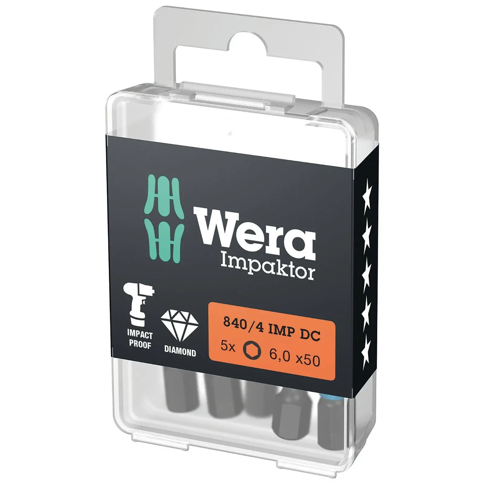 Wera Impaktor Impact Screwdriver Bits Pozi Phillips Torx Hex 25mm 50mm Length - Image 3