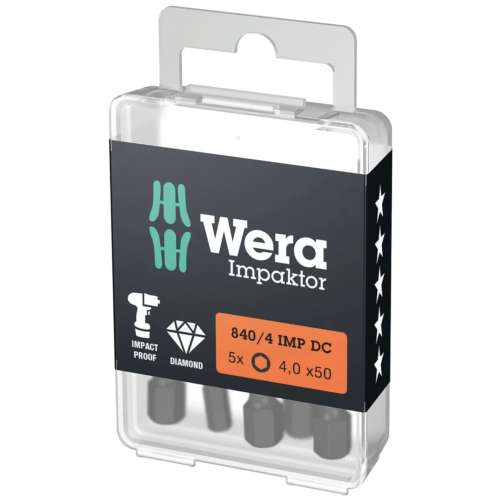 Wera Impaktor Impact Screwdriver Bits Pozi Phillips Torx Hex 25mm 50mm Length - Image 4