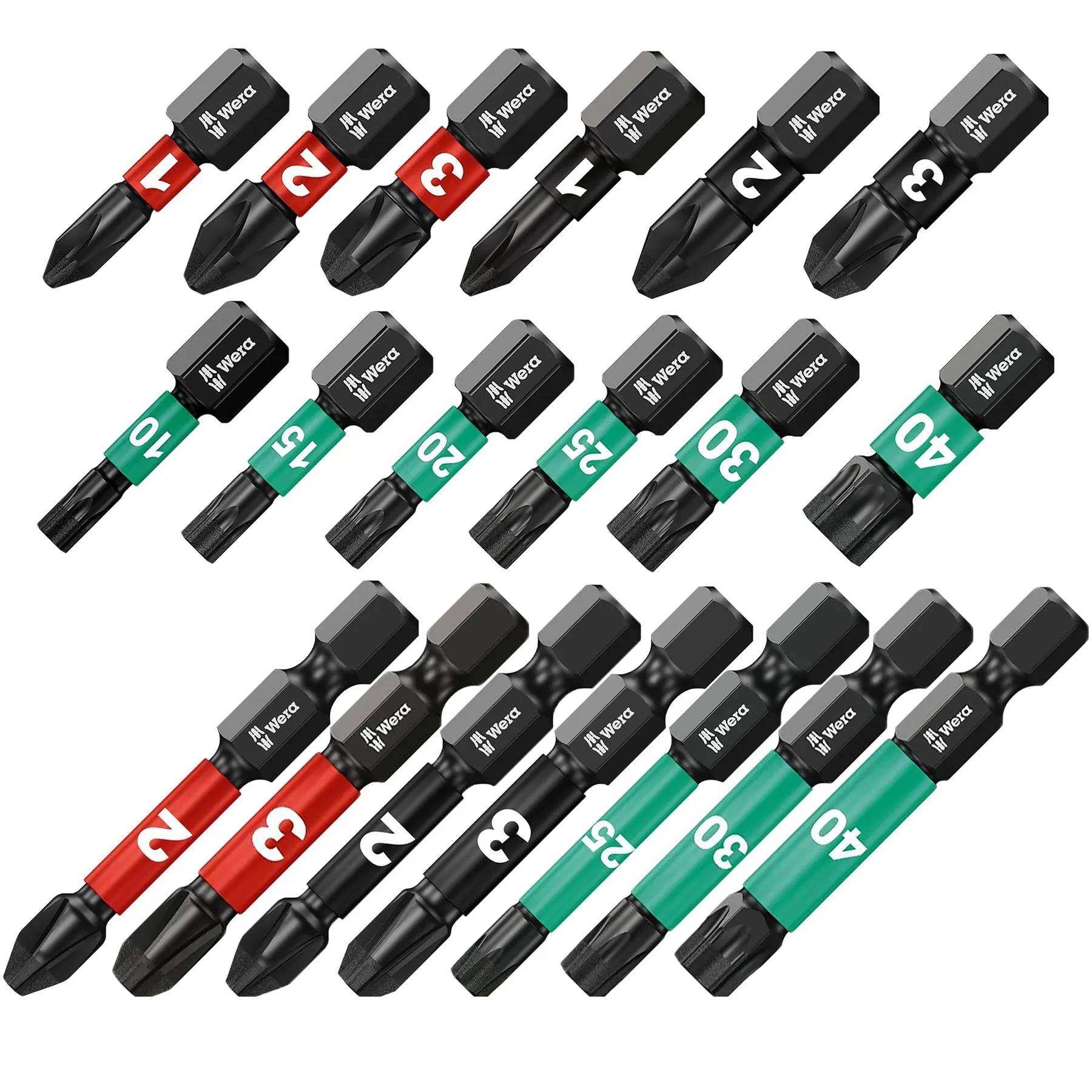 Wera Impaktor Impact Screwdriver Bits Pozi Phillips Torx Hex 25mm 50mm Length - Image 5