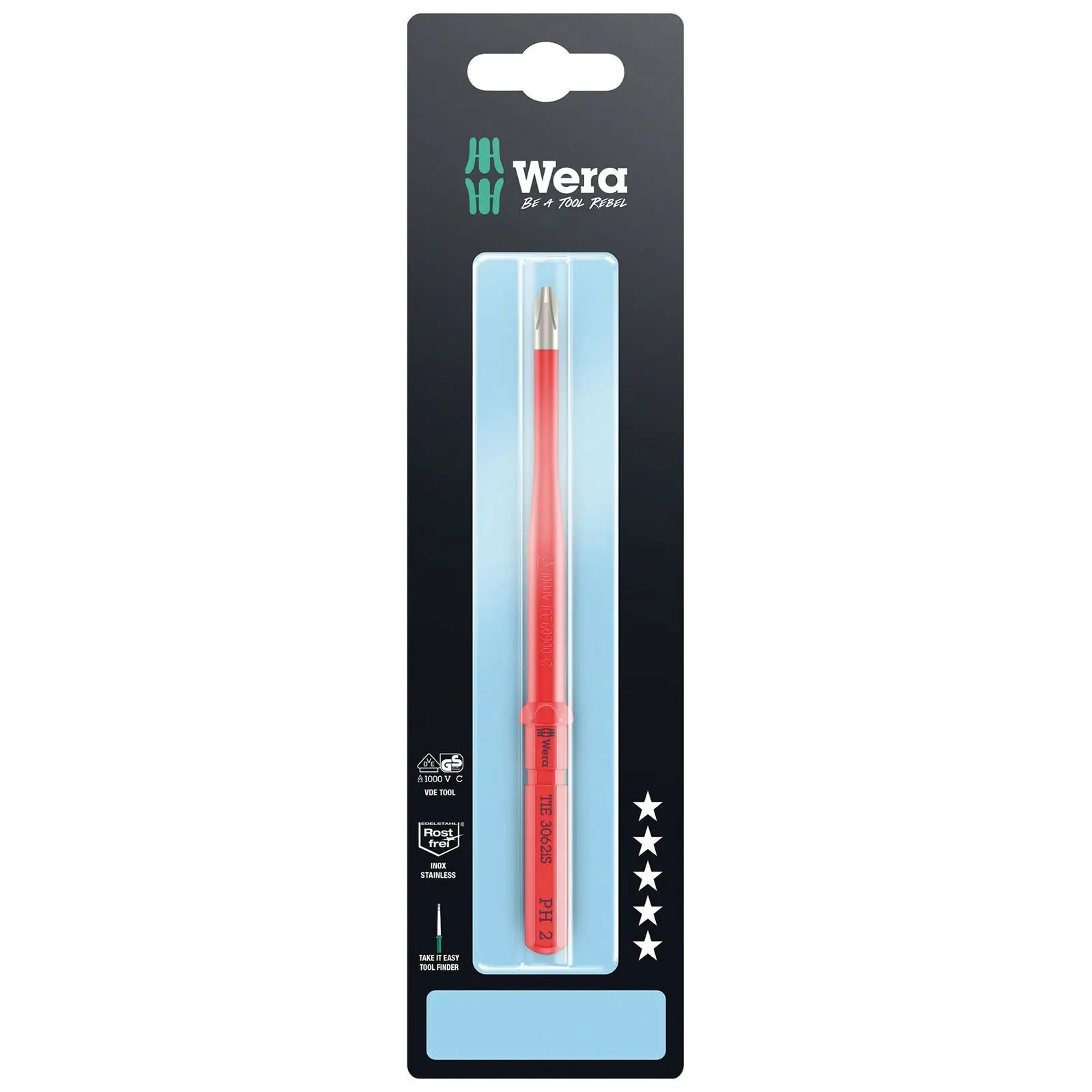 Wera Interchangeable Screwdriver Blade Kraftform Kompakt VDE Stainless Steel Take It Easy SB Colour Coded - Choose Size