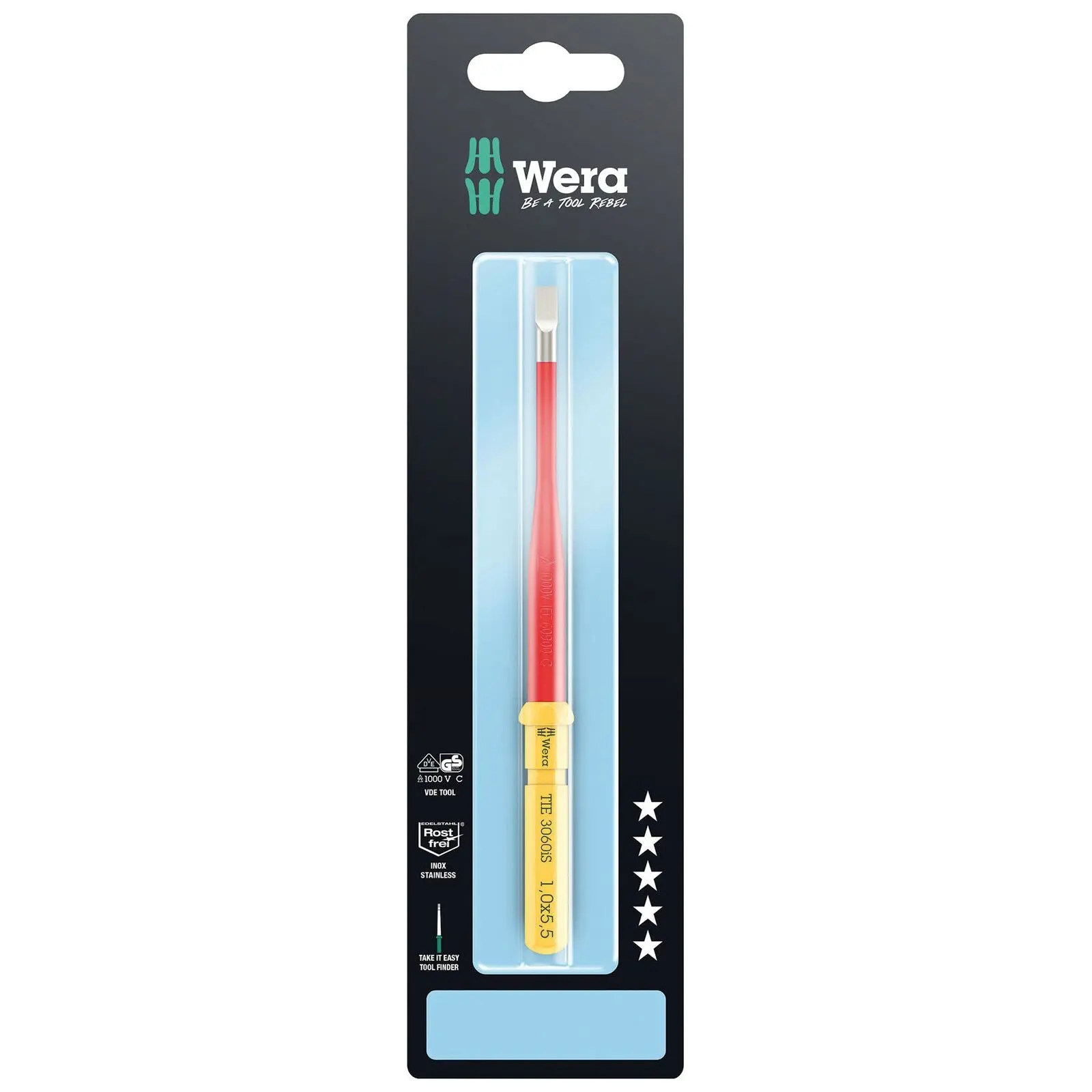 Wera Interchangeable Screwdriver Blade Kraftform Kompakt VDE Stainless Steel Take It Easy SB Colour Coded - Choose Size - Image 10