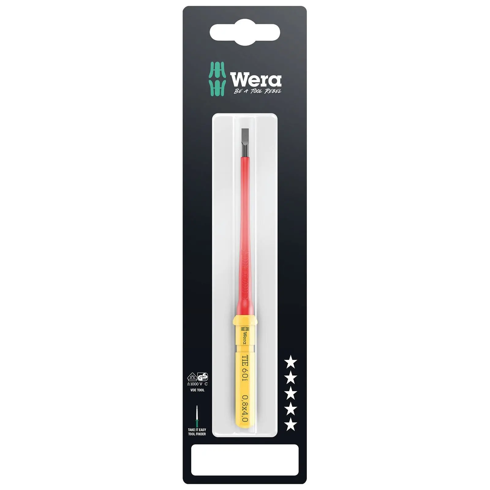 Wera Interchangeable Screwdriver Blade Kraftform Kompakt VDE Take It Easy SB Colour Coded - Choose Size - Image 2