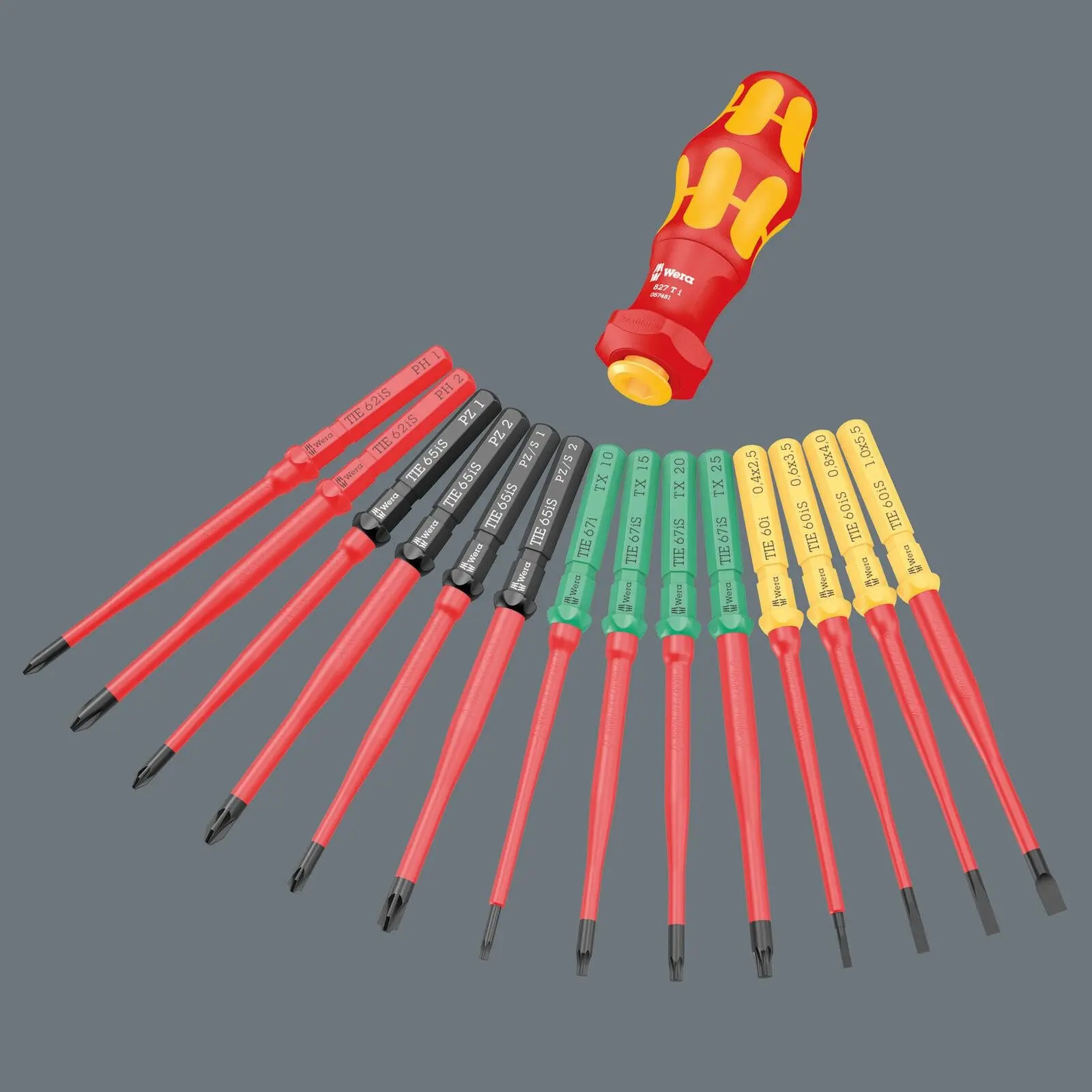 Wera Interchangeable VDE Screwdriver Set Kraftform Kompakt Turbo i 1 Tool Finder 16 Pieces Phillips Torx Pozi Slotted - Image 7