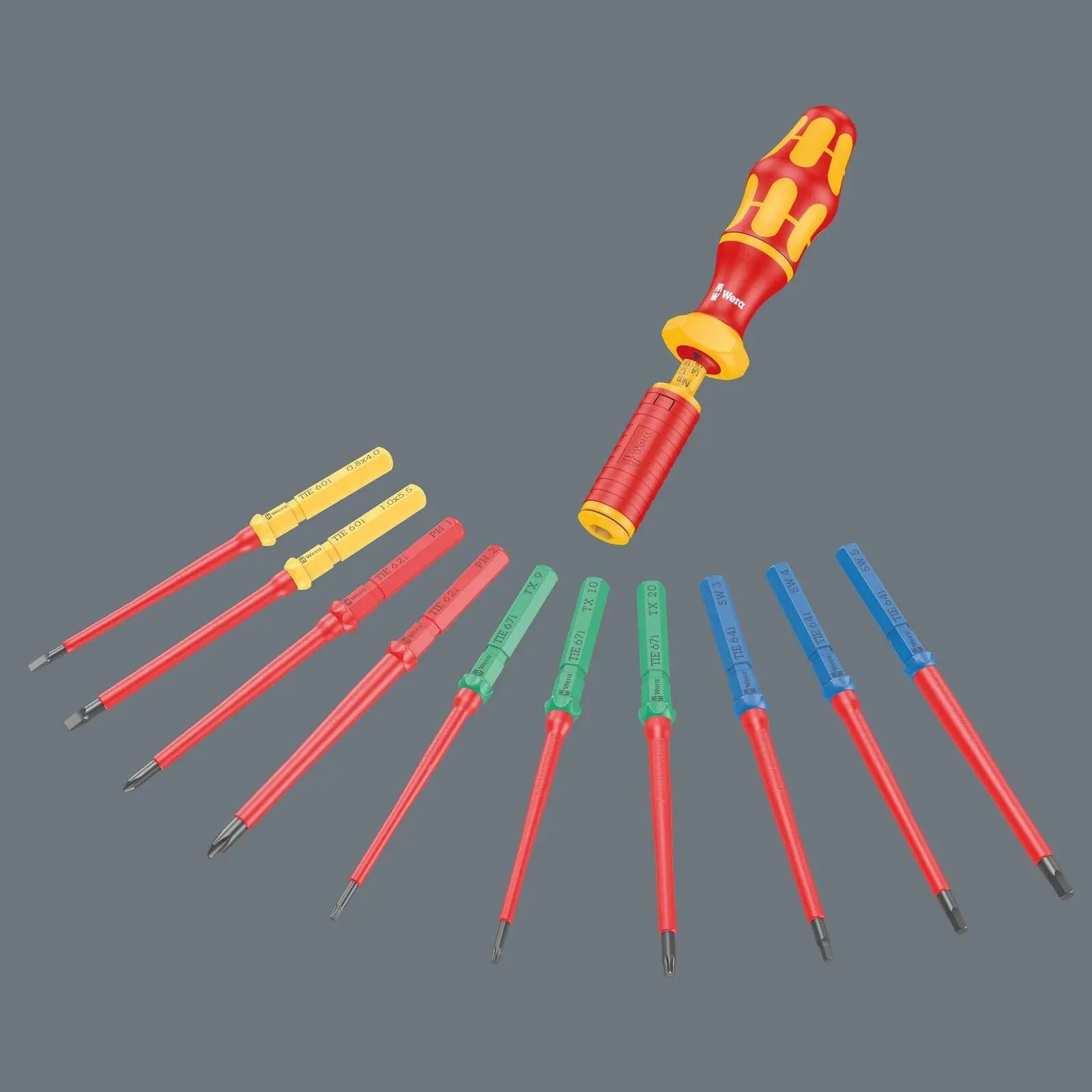 Wera Interchangeable VDE Screwdriver Set Kraftform Kompakt VDE 15 Torque 1.2-3Nm Extra Slim 1 Tool Finder 15 Pieces - Image 2