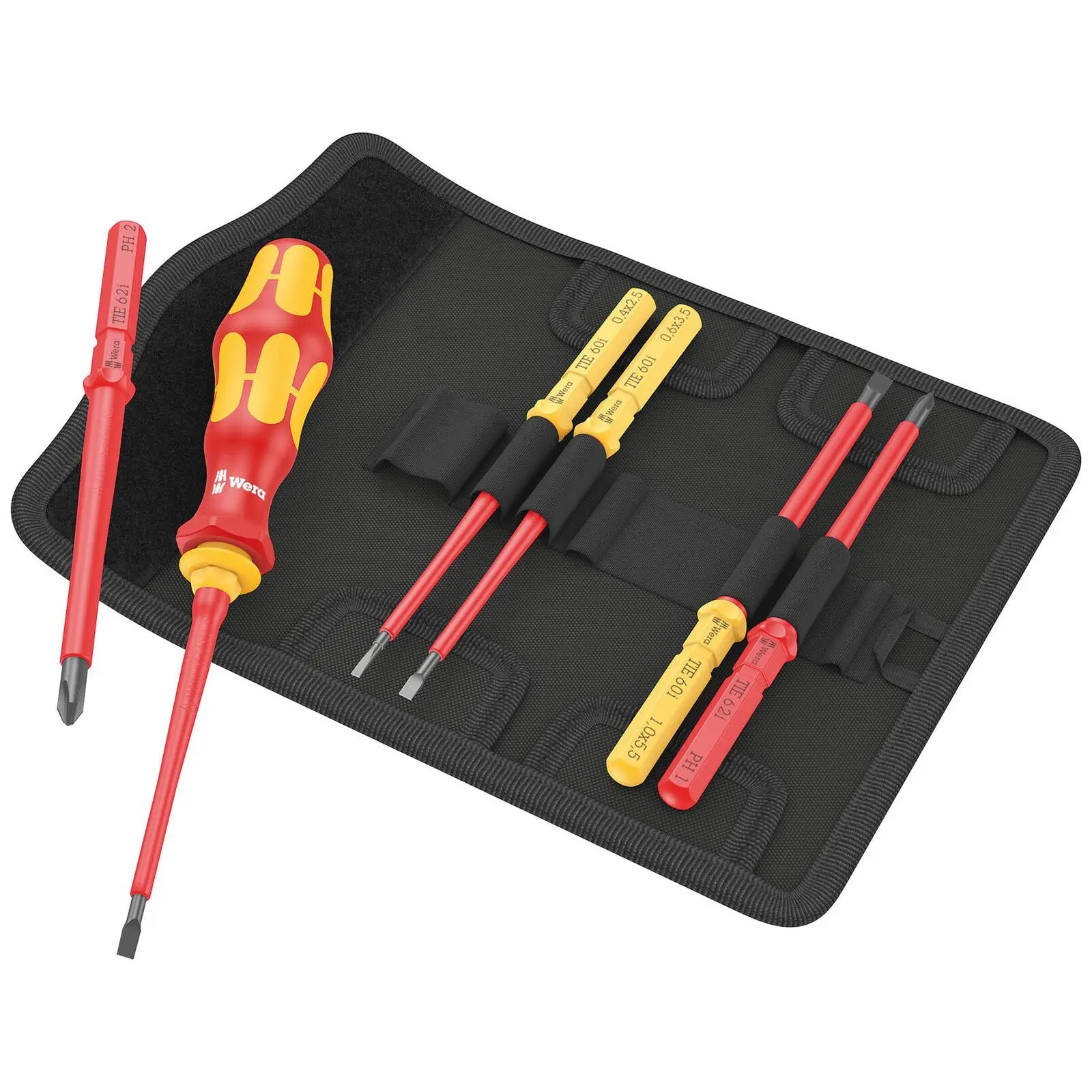 Wera Interchangeable VDE Screwdriver Set Kraftform Kompakt VDE 7 Universal 1 Tool Finder 7 Pieces Phillips Slotted - Image 3