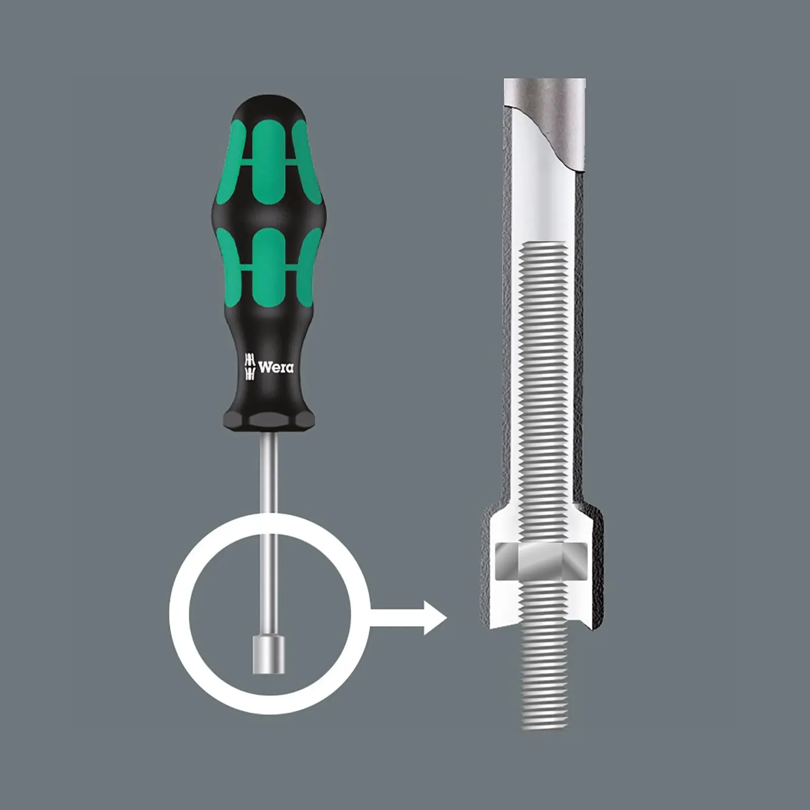 Wera Kraftform Hollow Shaft Nutspinner Set 7 Piece 5-13mm 395 HO/7 SM - Image 4