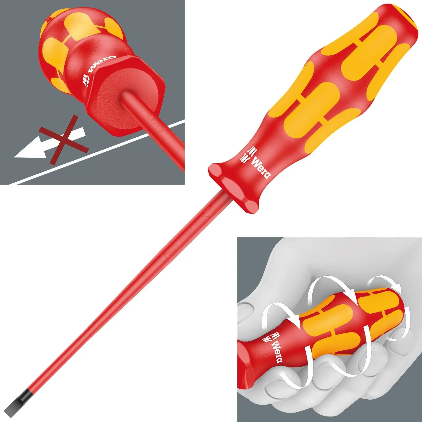 Wera Kraftform Plus VDE Slimline Screwdriver 1000V Slotted Phillips Pozi - Image 9