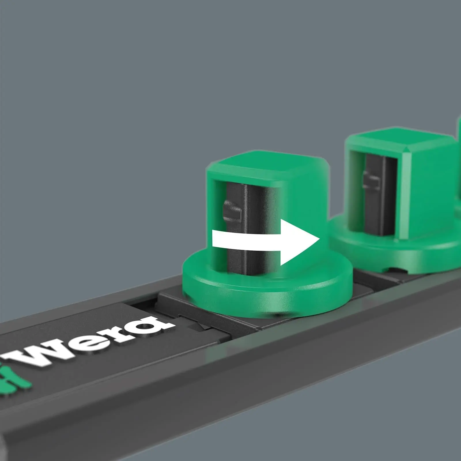 Wera Magnetic Socket Rail 1/2" Drive Twist to Unlock 9602 Empty 10 Socket Capacity 370mm - Image 4