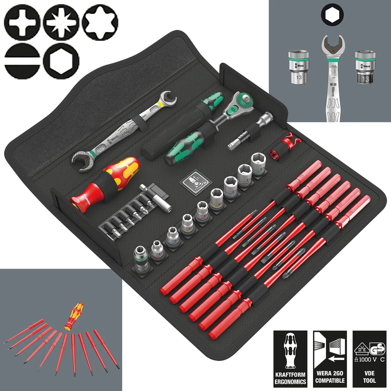 Wera Maintenance Set Ratchet Screwdriver Socket Kit Kraftform Kompakt W 2 35 Pieces