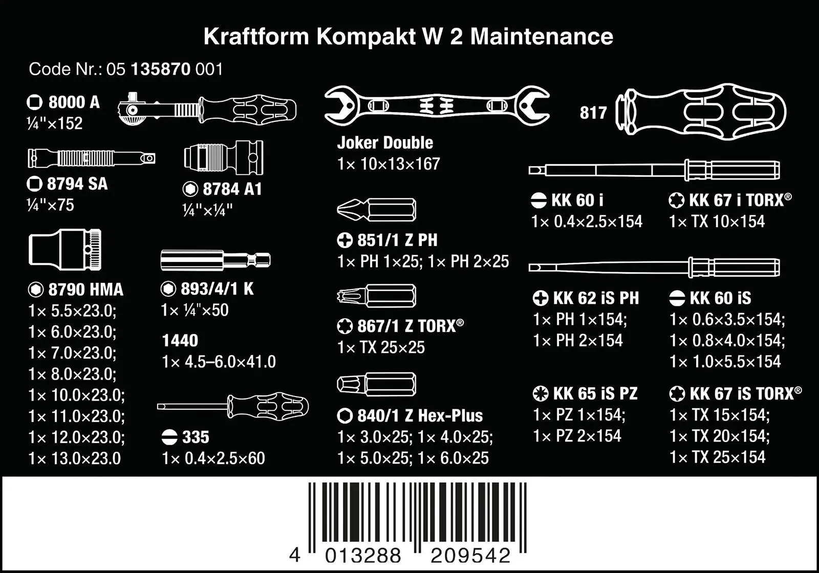 Wera Maintenance Set Ratchet Screwdriver Socket Kit Kraftform Kompakt W 2 35 Pieces - Image 12