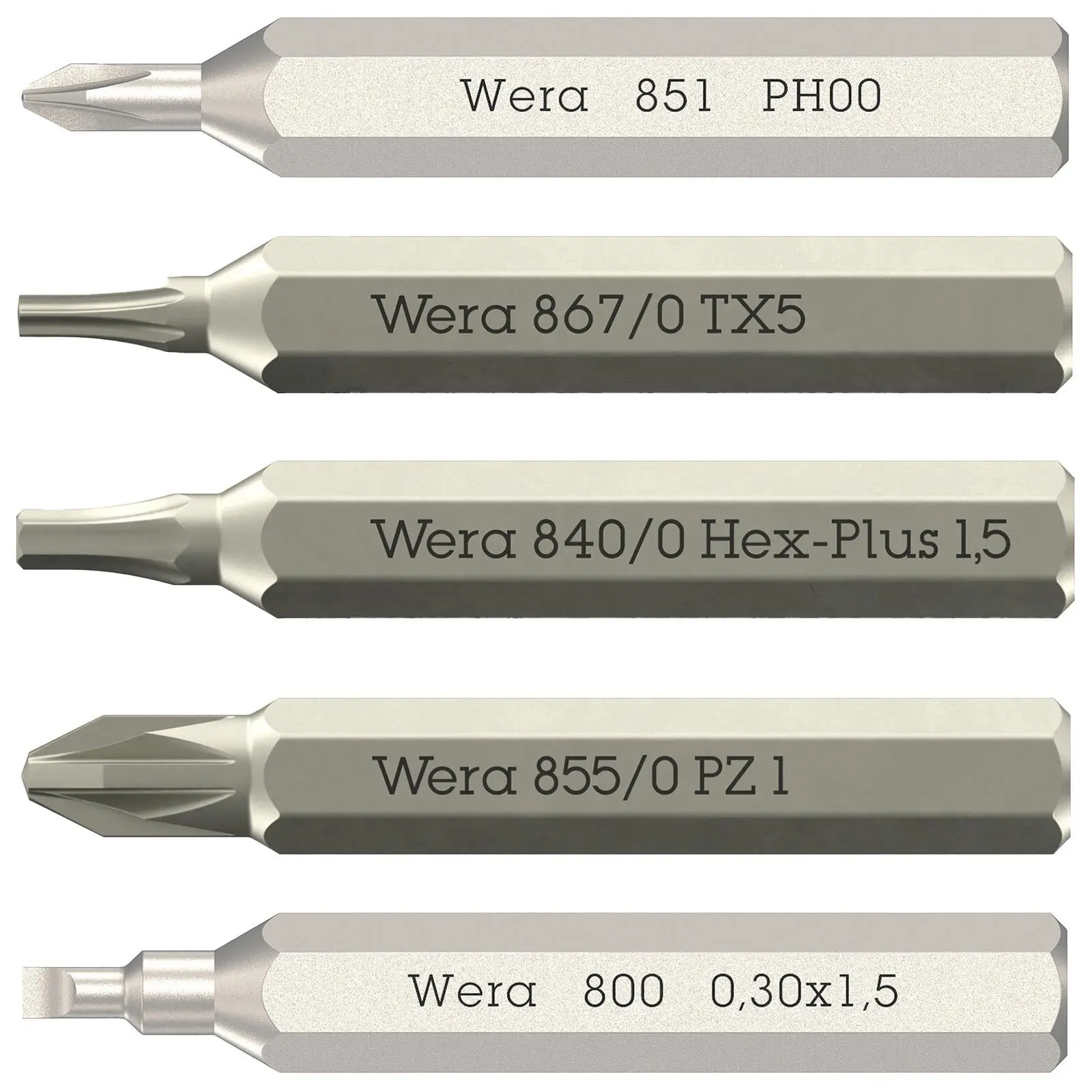 Wera Micro Precision Screwdriver Bits with 4mm Hex Drive Phillips Pozi Slotted Hex Torx - Choose Size - Image 21