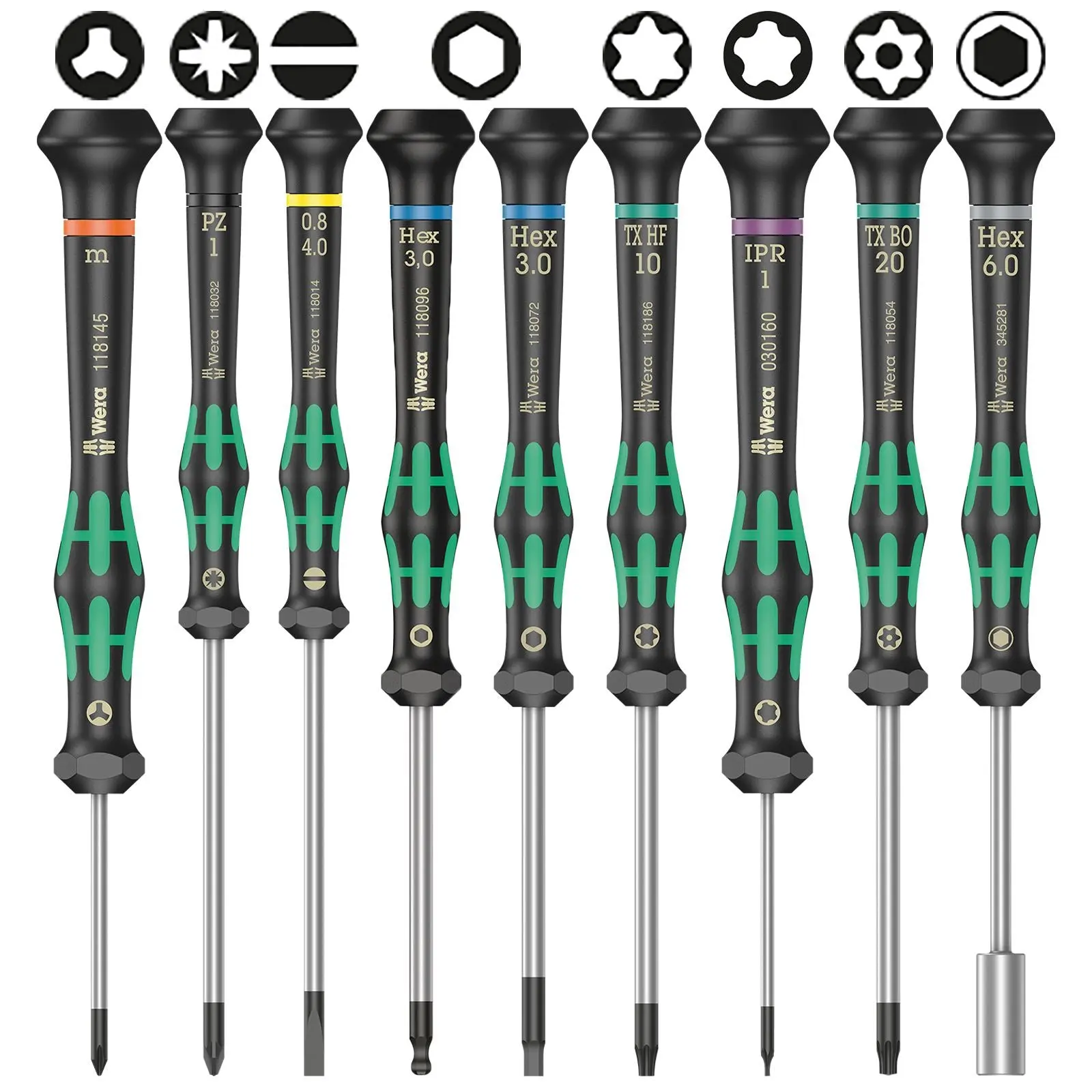 Wera Micro Precision Screwdrivers Kraftform Series Slotted Phillips Torx Pozi Nutdriver Choose Size