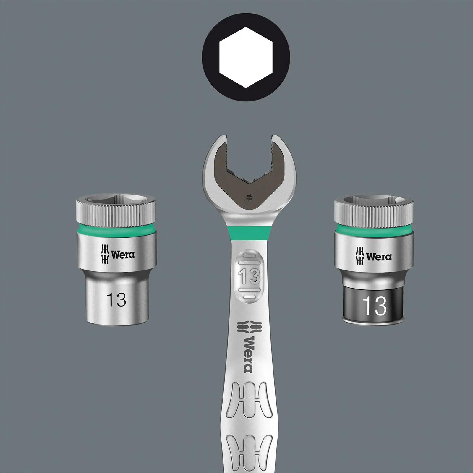 Wera Ratchet Combination Spanner Set 8 Piece 6000 Joker 8 Set 1 Imperial in Pouch 5/16"-3/4 - Image 3